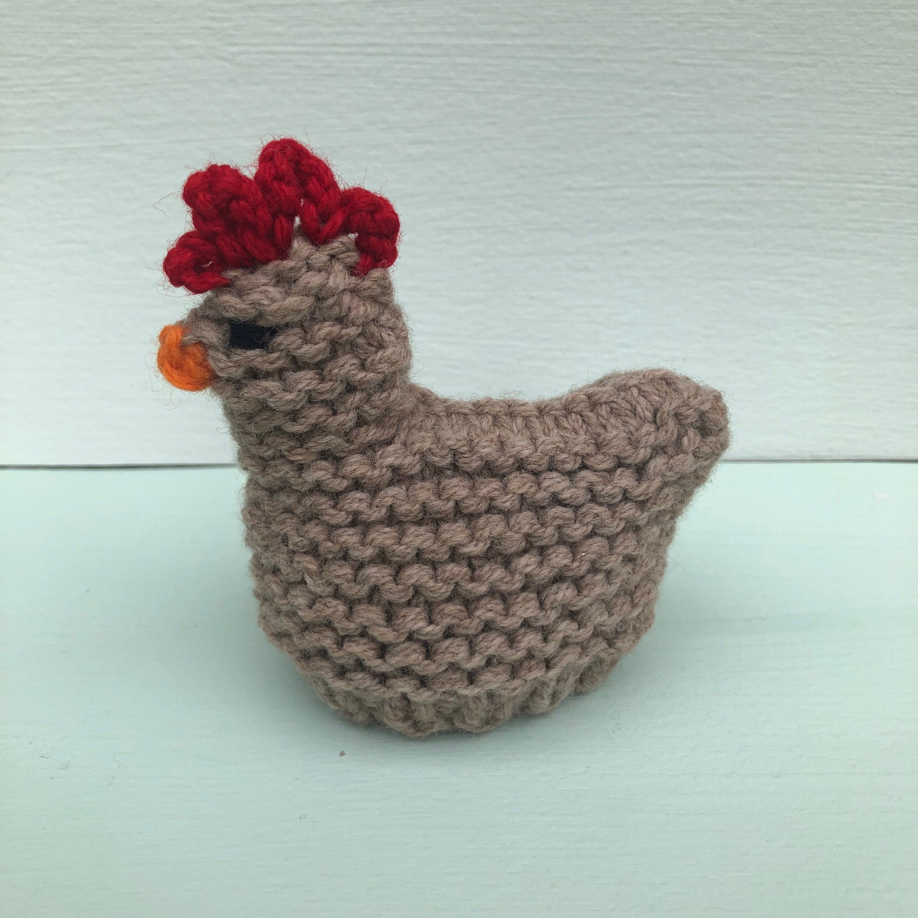 Hand Knitted Lambswool Chicken Egg Cosy: Easter Decoration