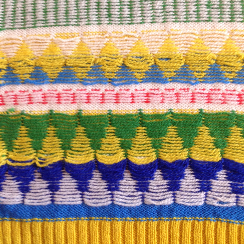 Handmade Fairisle Lambswool Scarf: Colorful Geometric Knit