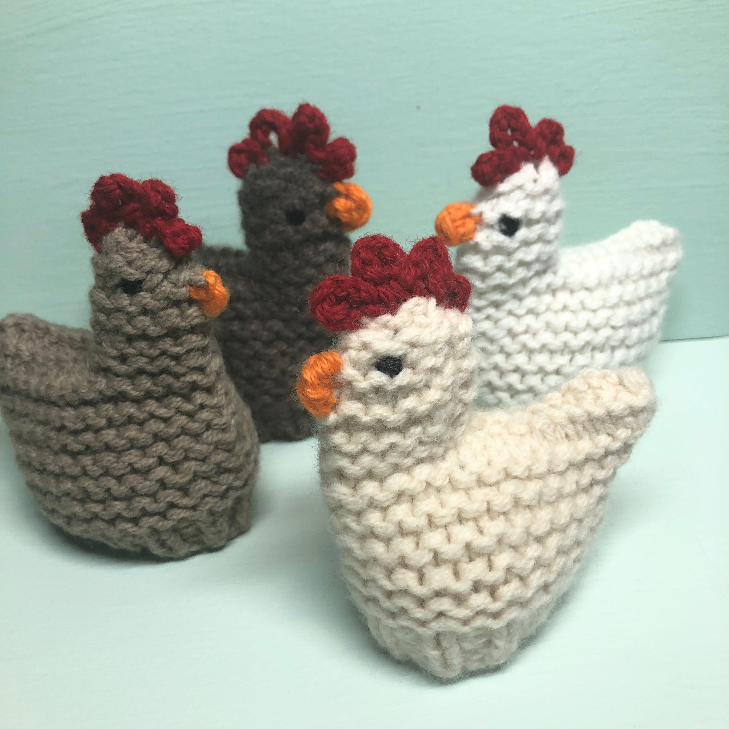 Hand Knitted Lambswool Chicken Egg Cosy: Easter Decoration