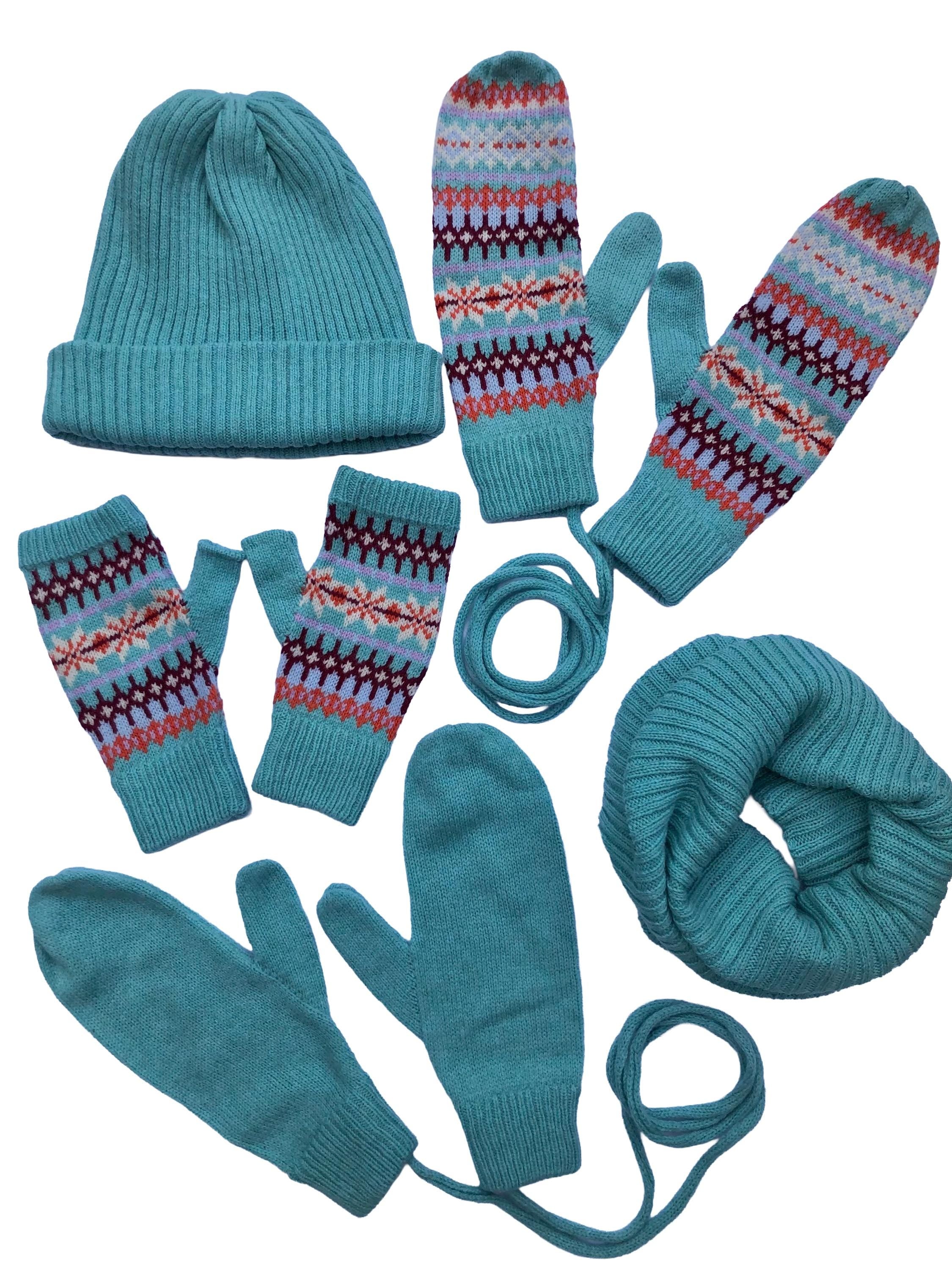 Sea Green Knitted Hat Lambswool Beanie for Men or Women