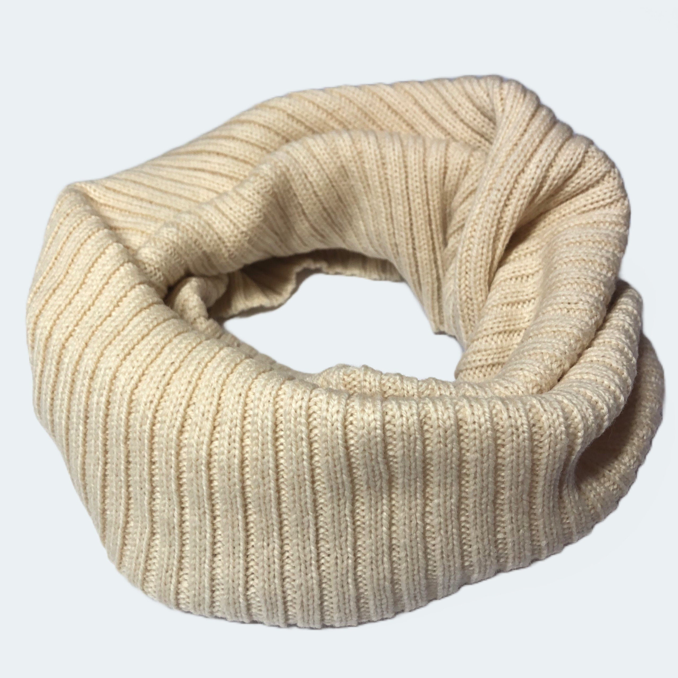 Cream Snood, cosy Lambswool Neck Warmer