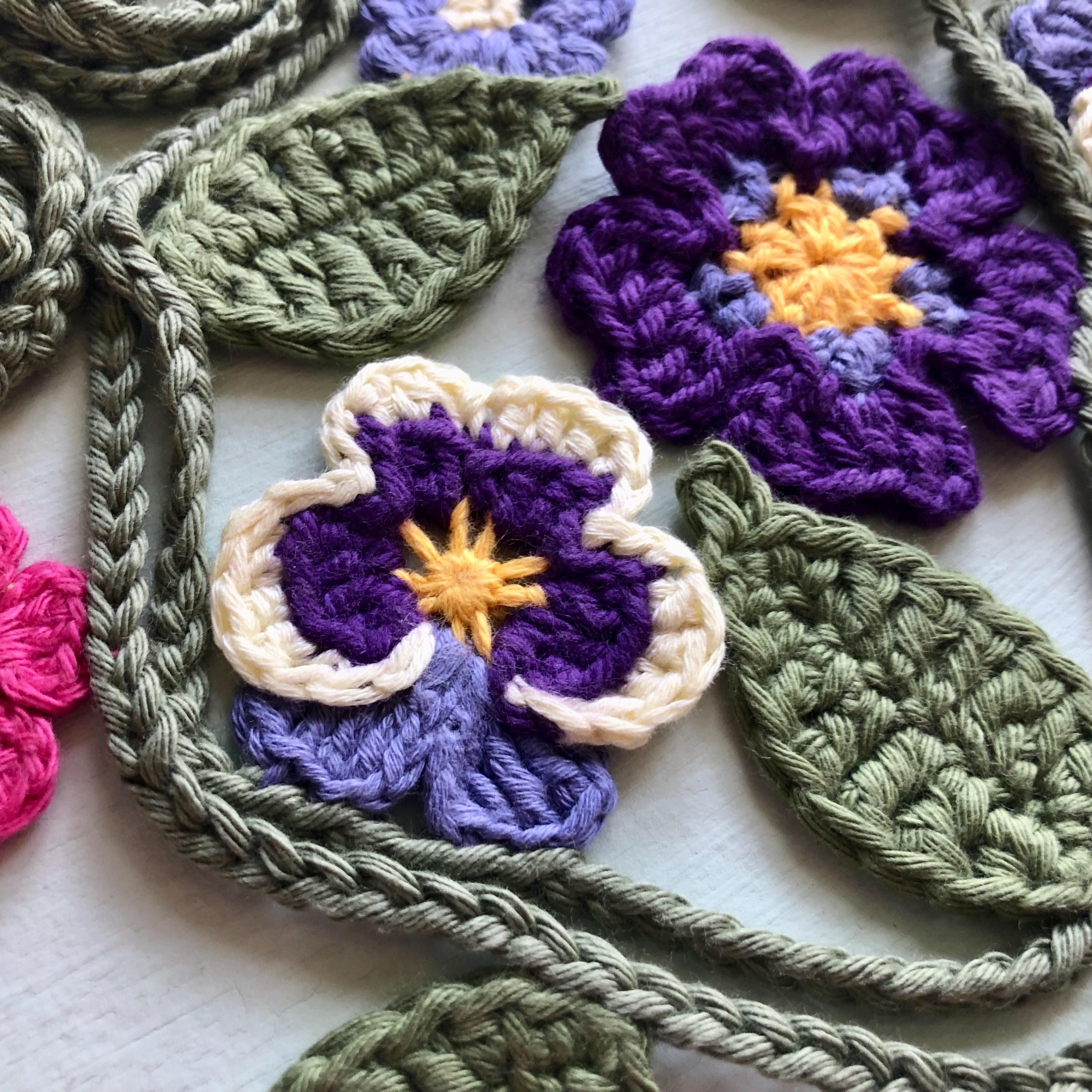Summer Garden Flowers Garland - Handmade Crochet