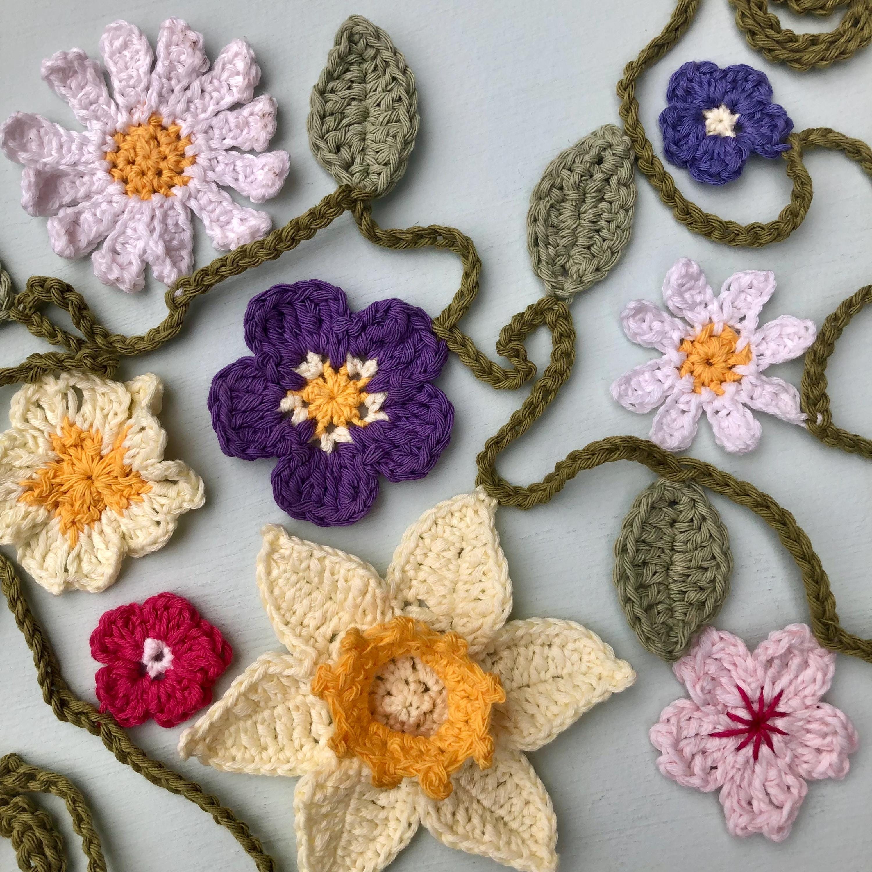 Floral Garland - Crochet Spring Flowers Wall Decor