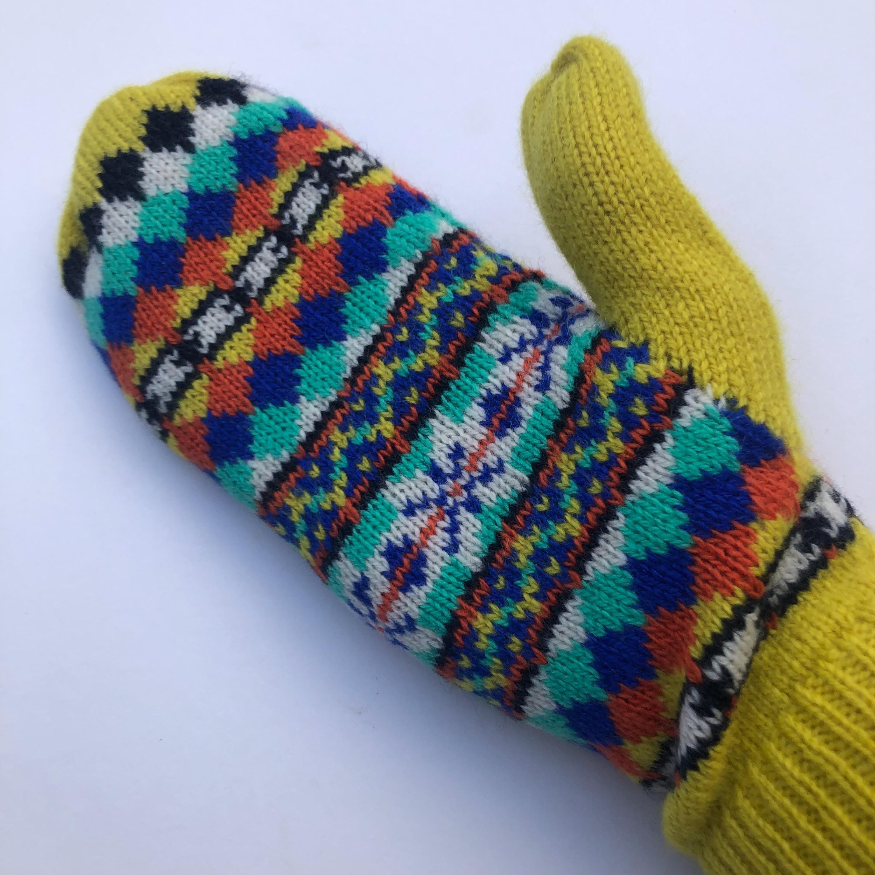 Yellow Mittens for Women - Soft Lambswool Knitted gloves (Available on a string or loose)