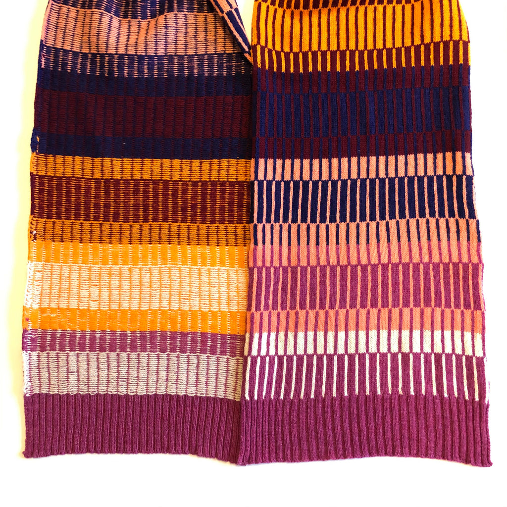 Pink Stripy Lambswool Scarf, adult size