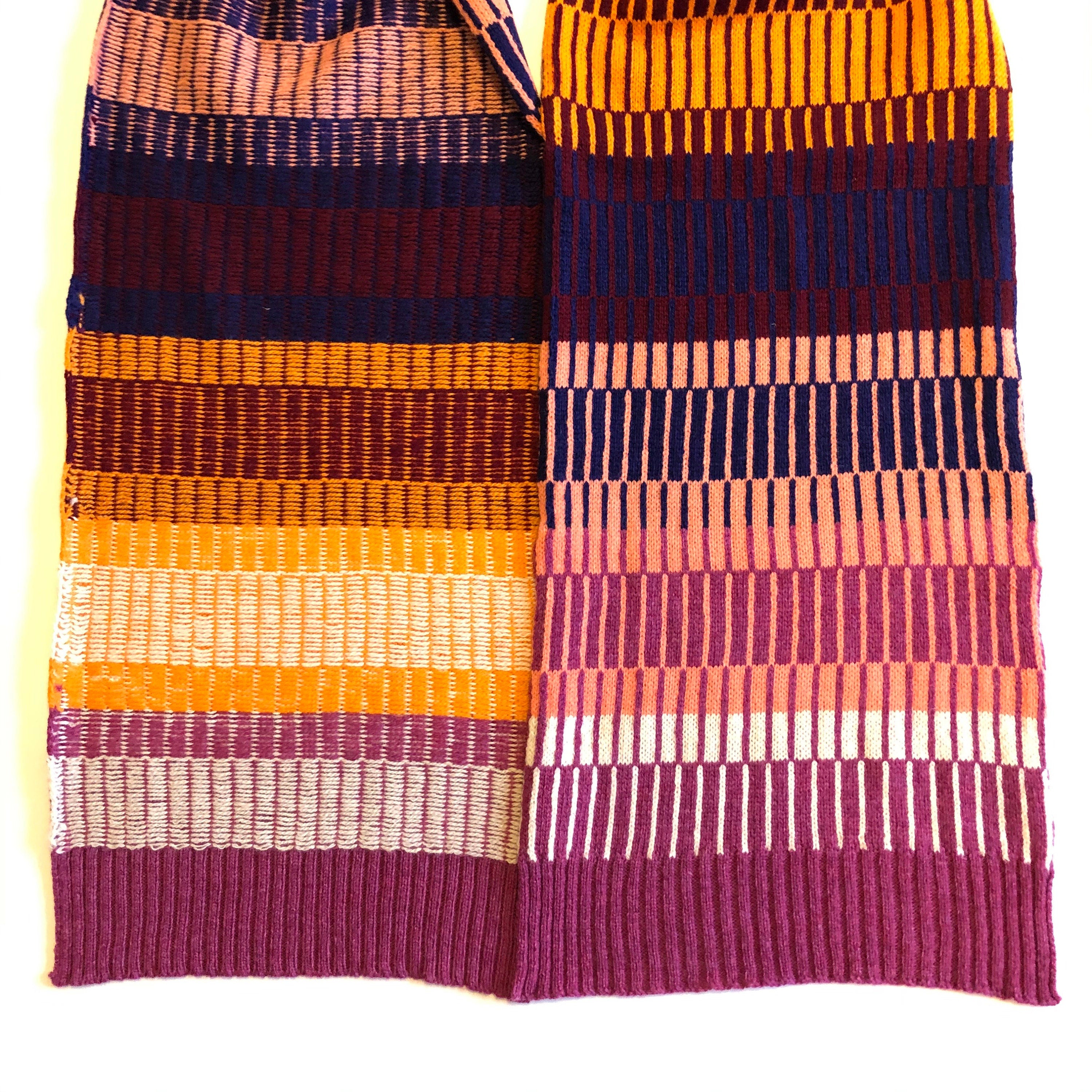 Pink Stripy Lambswool Scarf, adult size