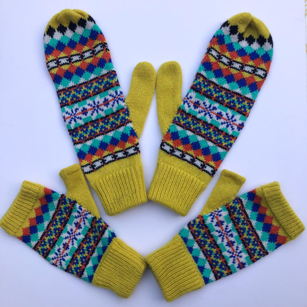 Ladies Fingerless Gloves knitted in soft Lambswool