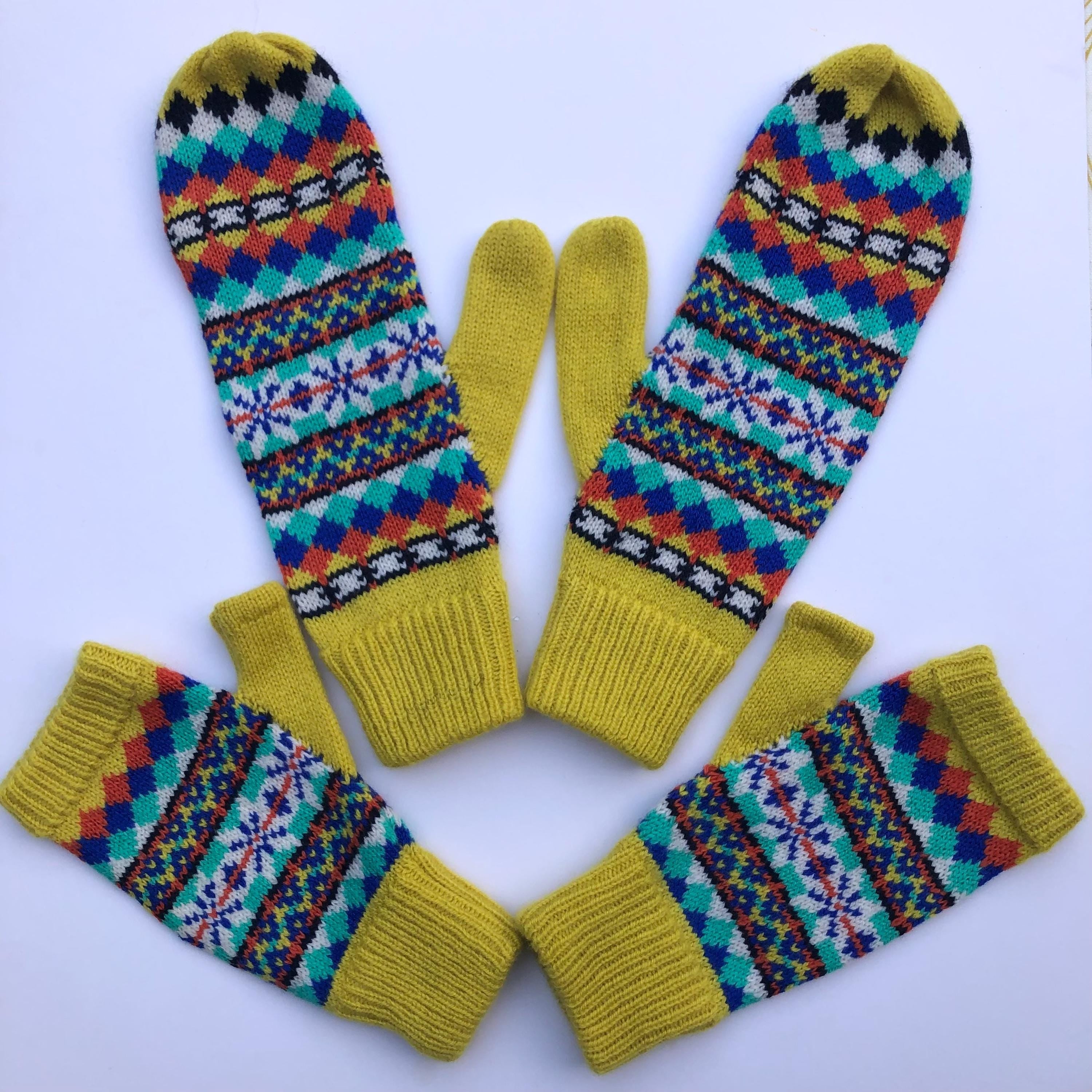 Ladies Fingerless Gloves knitted in soft Lambswool