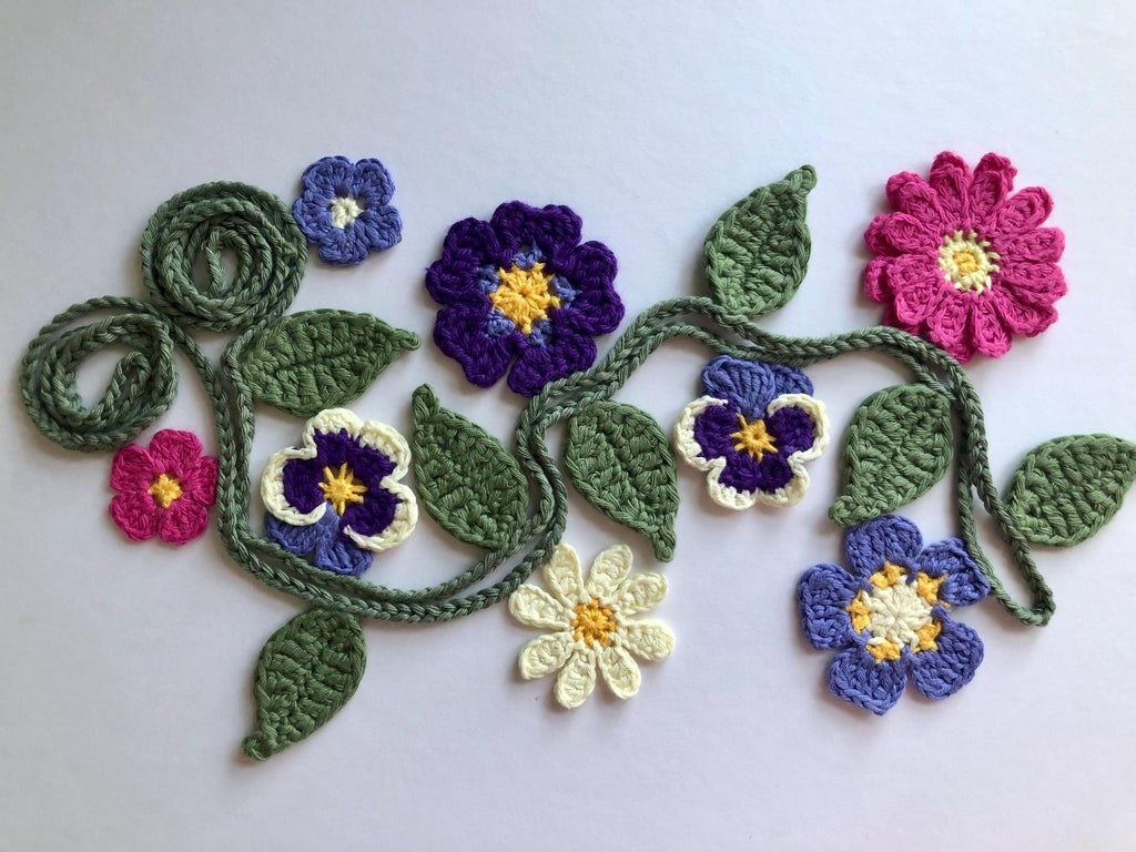 Summer Garden Flowers Garland - Handmade Crochet