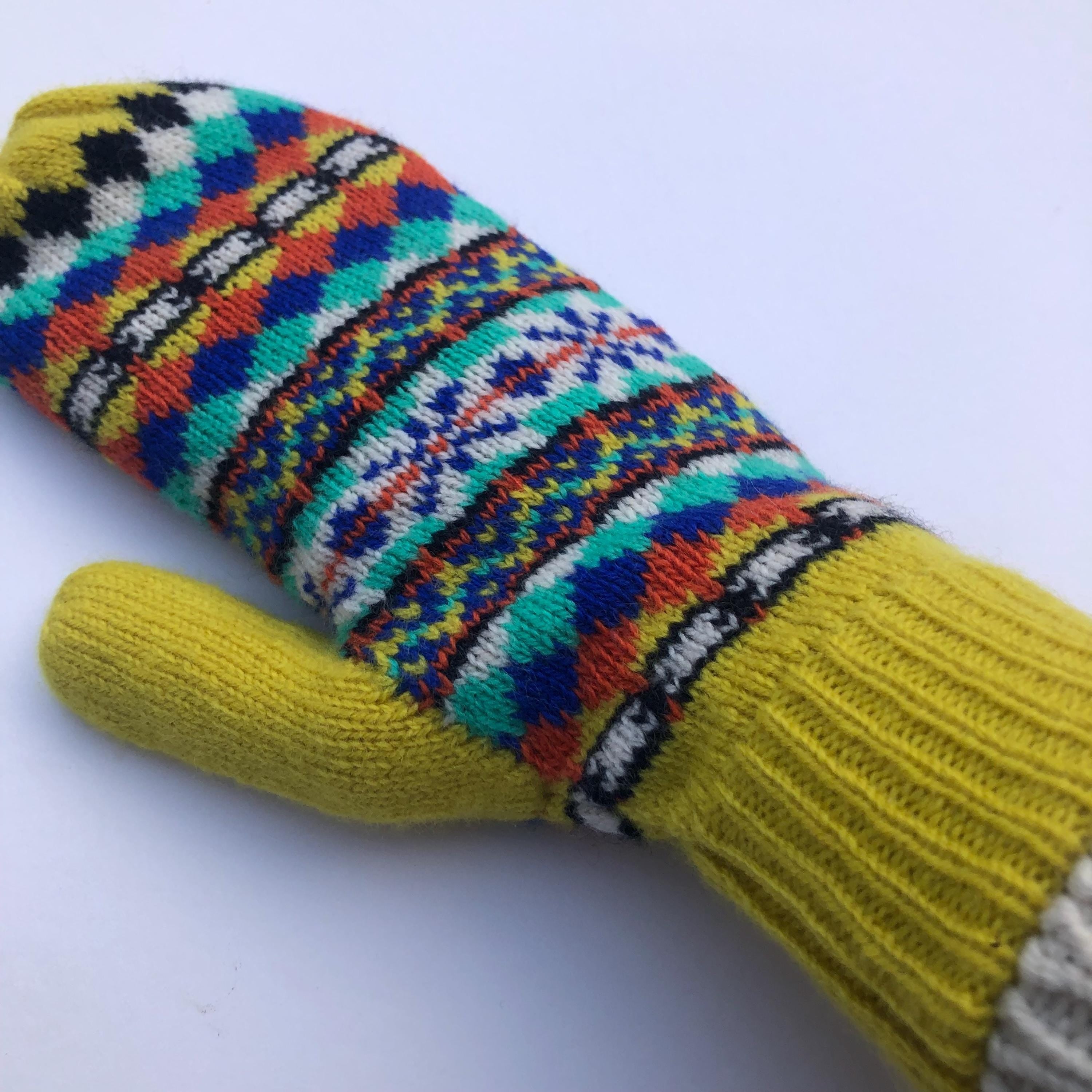 Yellow Mittens for Women - Soft Lambswool Knitted gloves (Available on a string or loose)