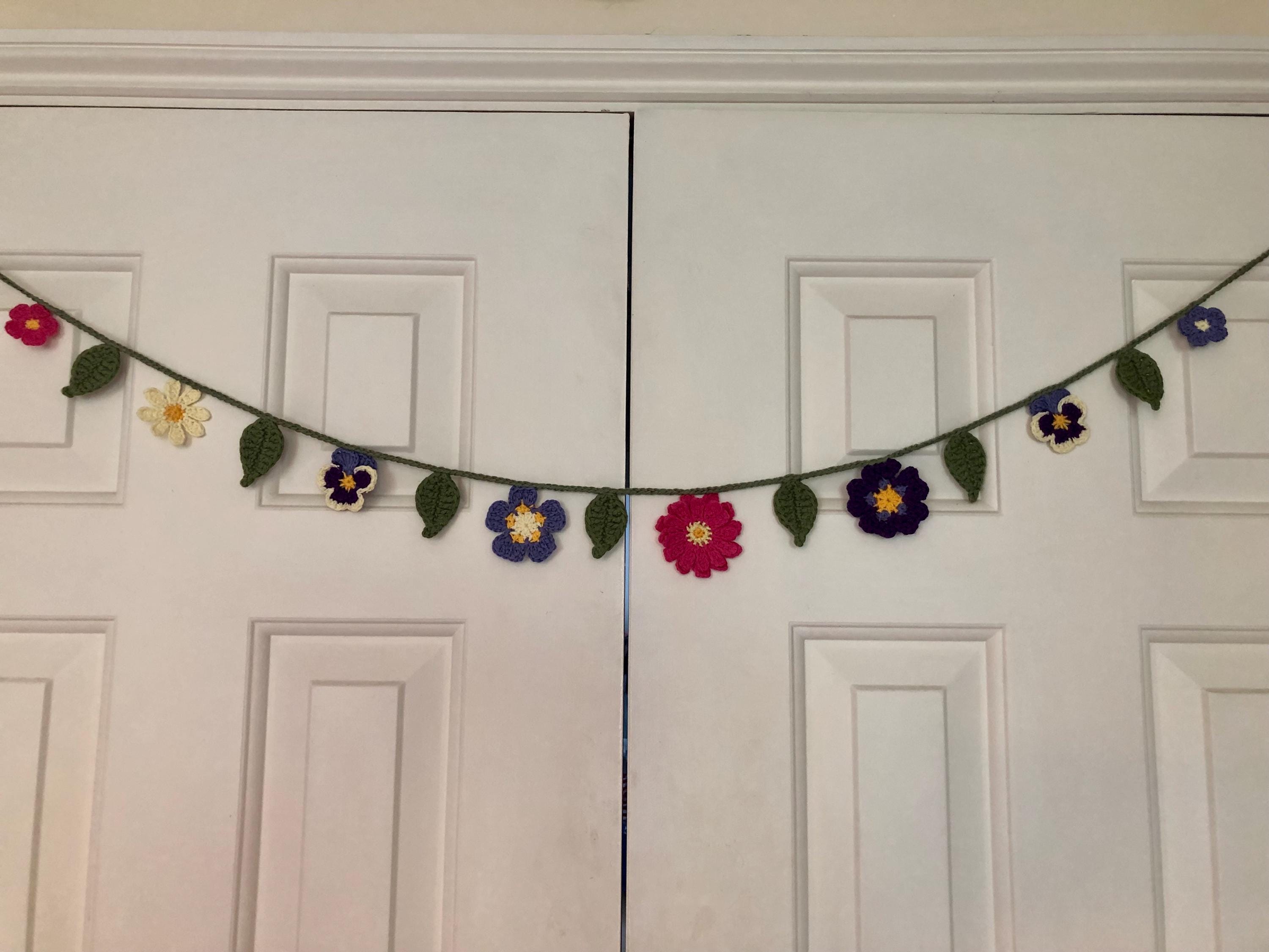 Summer Garden Flowers Garland - Handmade Crochet