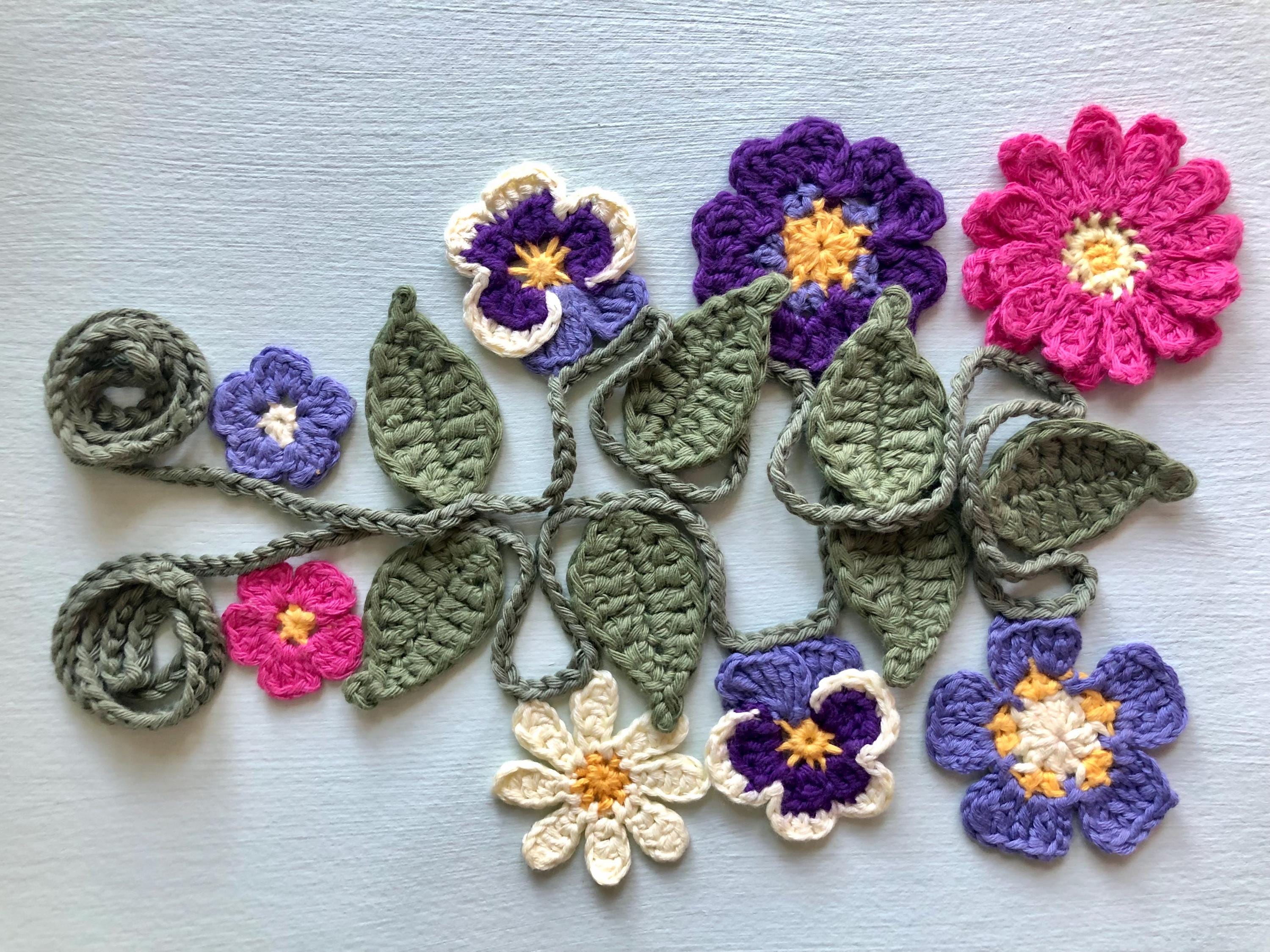 Summer Garden Flowers Garland - Handmade Crochet