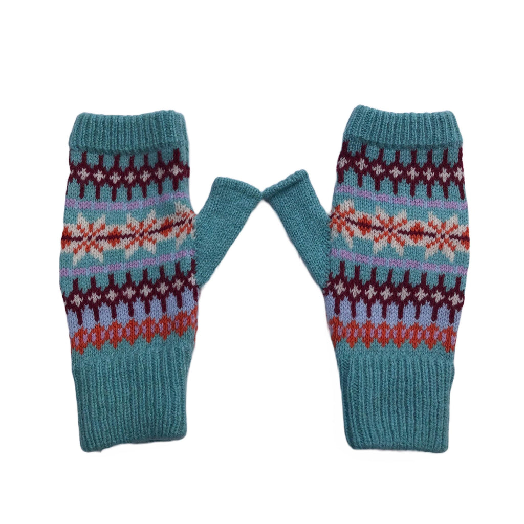 Nordic Fingerless Gloves for Women - Knitted in Soft Lambswool.