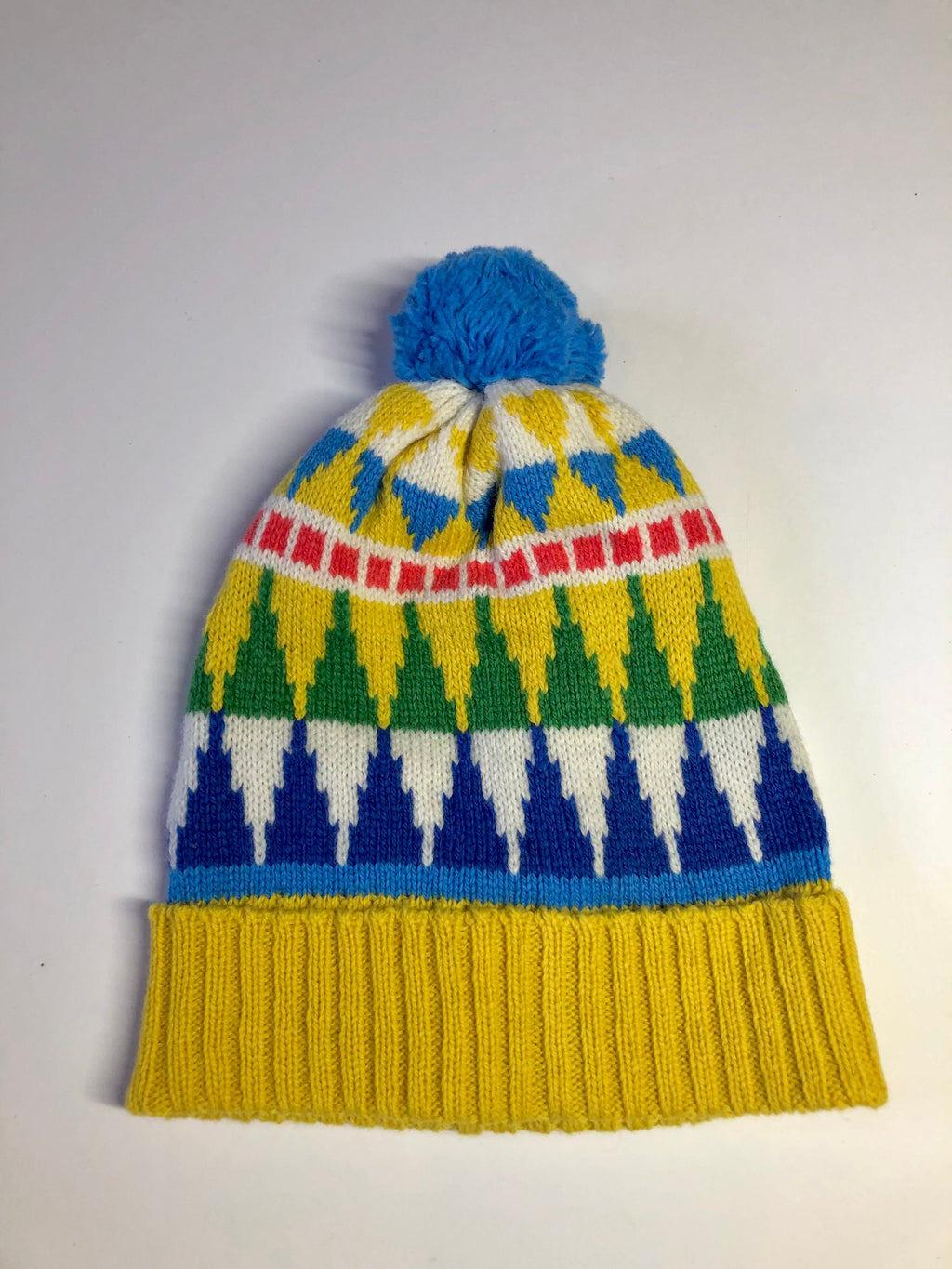 Kids Knitted Bobble Hat / Fairisle Beanie Hat for Children