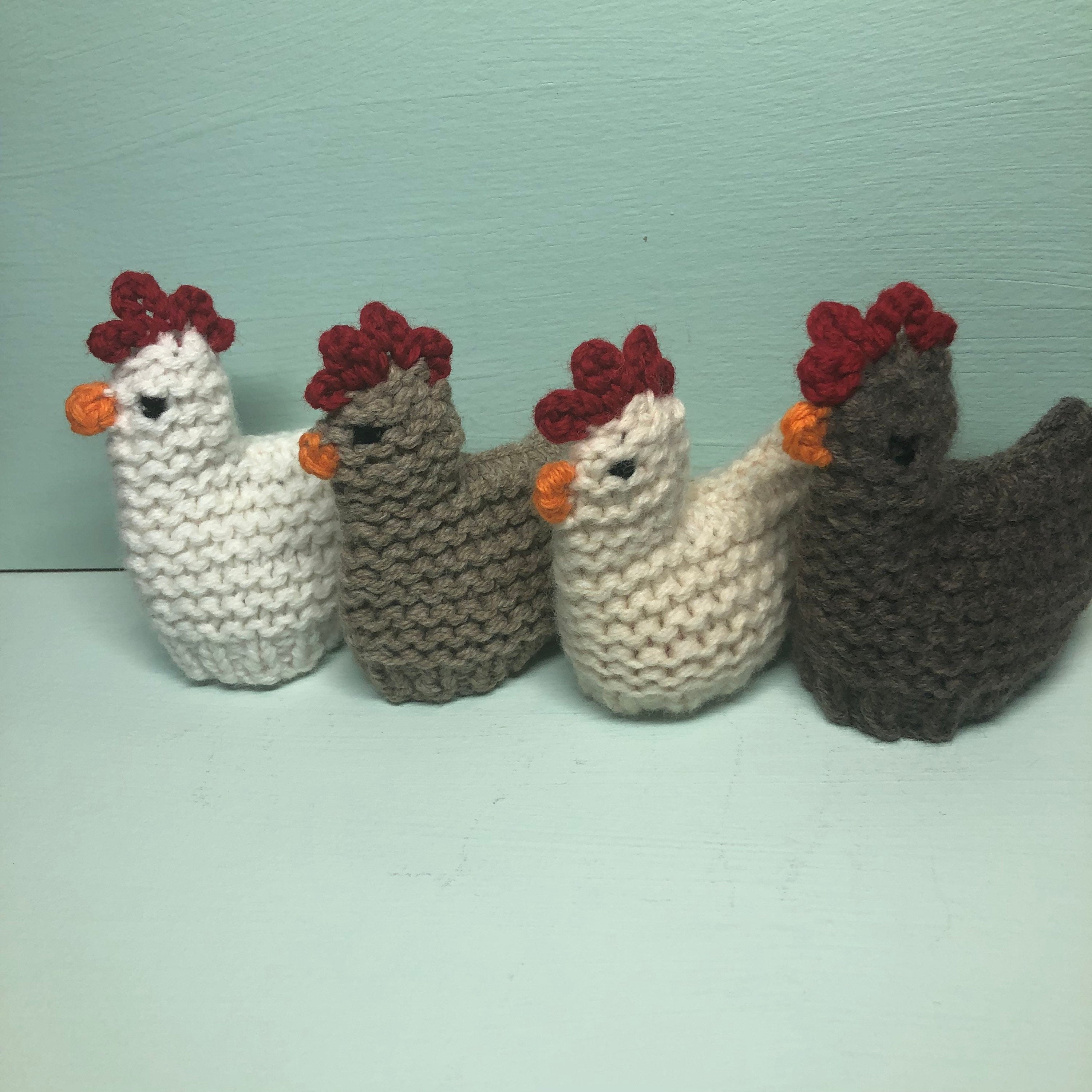 Hand Knitted Lambswool Chicken Egg Cosy: Easter Decoration