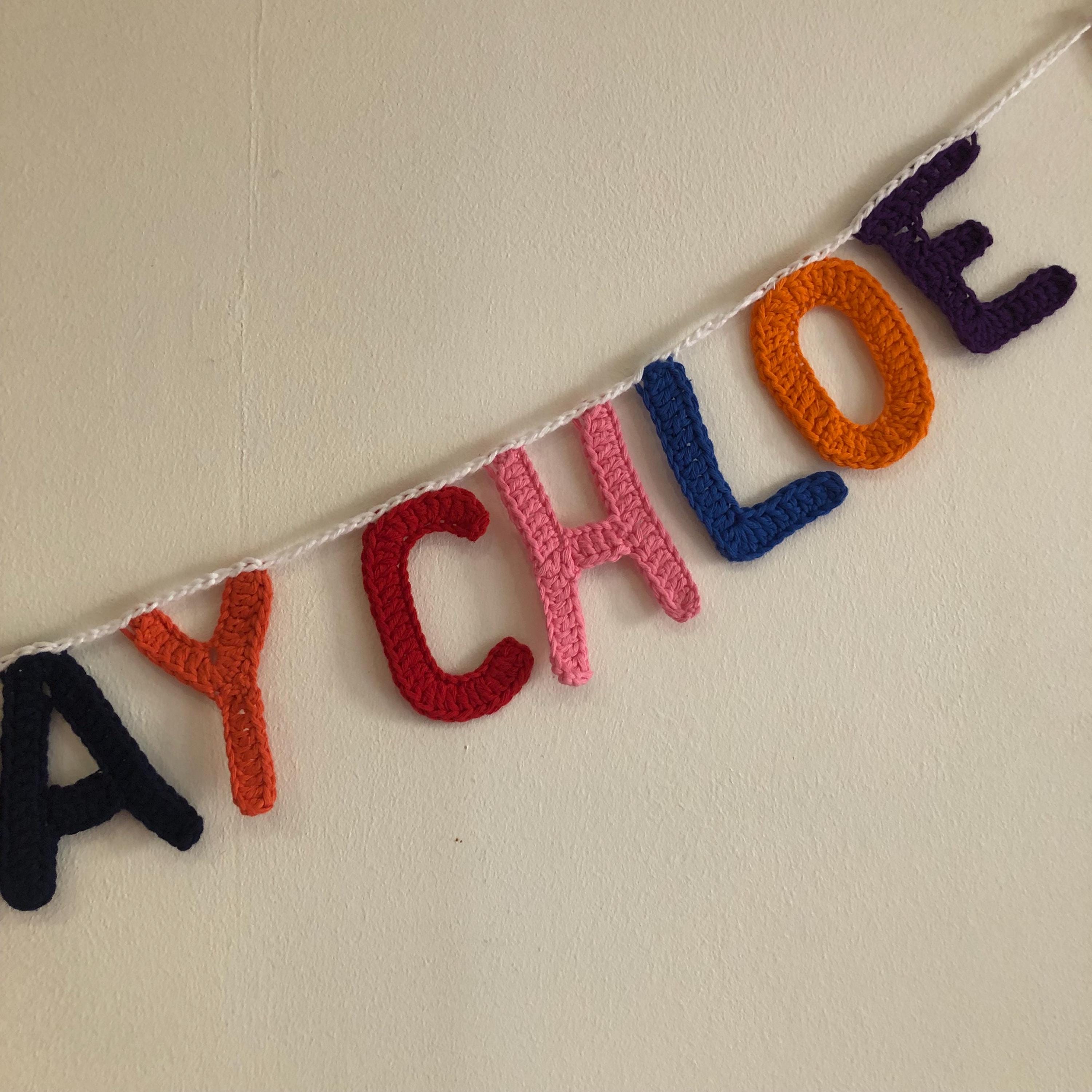Personalised Happy Birthday Banner handmade in Crochet