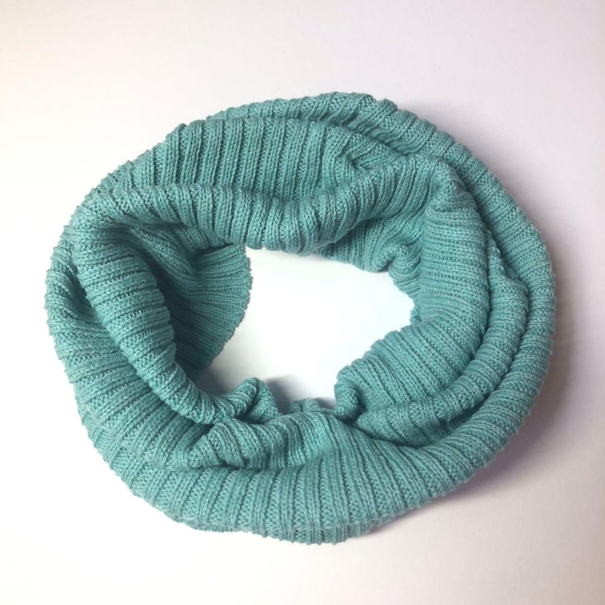 Sea Green Knitted Snood Soft Lambswool Neck Warmer