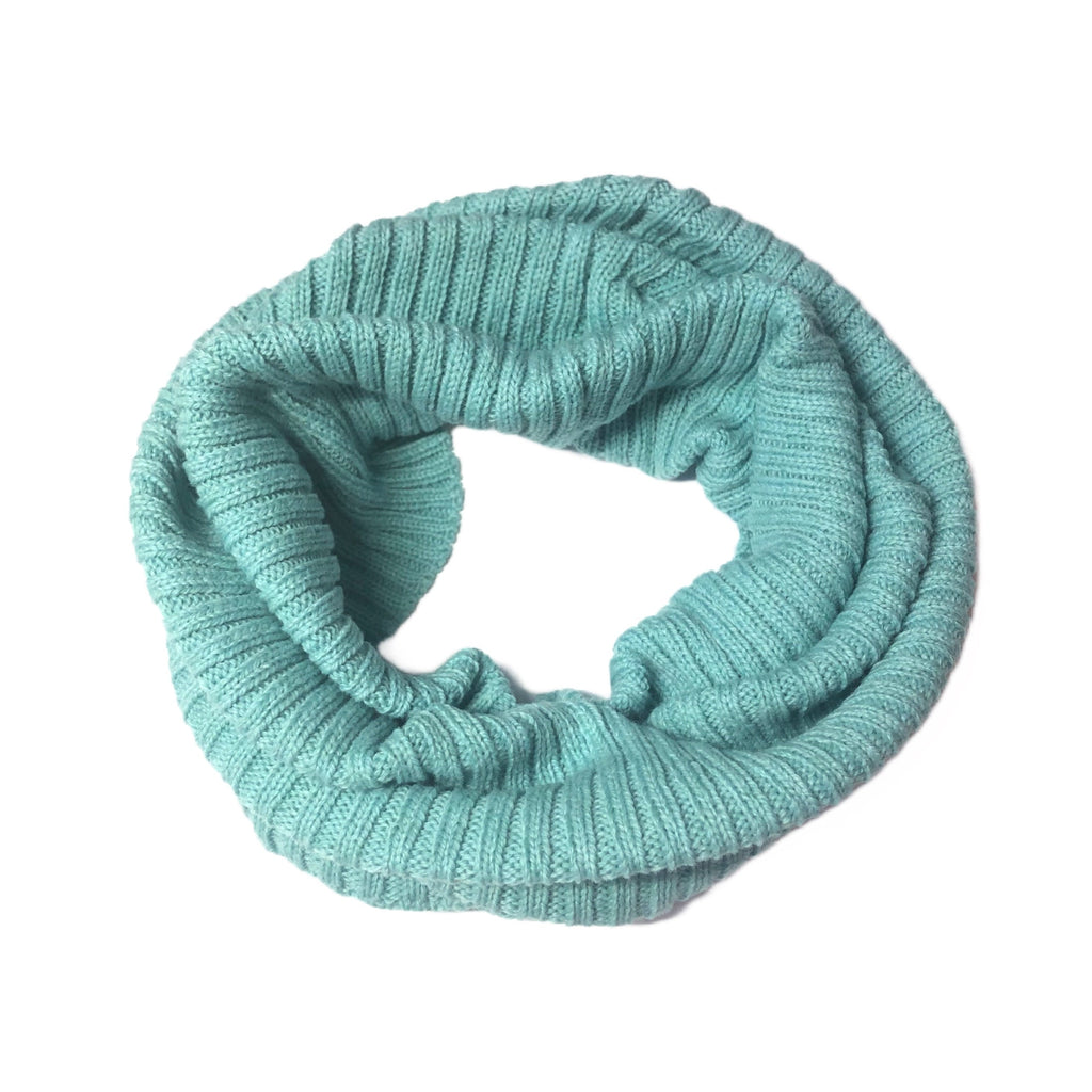 Sea Green Knitted Snood Soft Lambswool Neck Warmer
