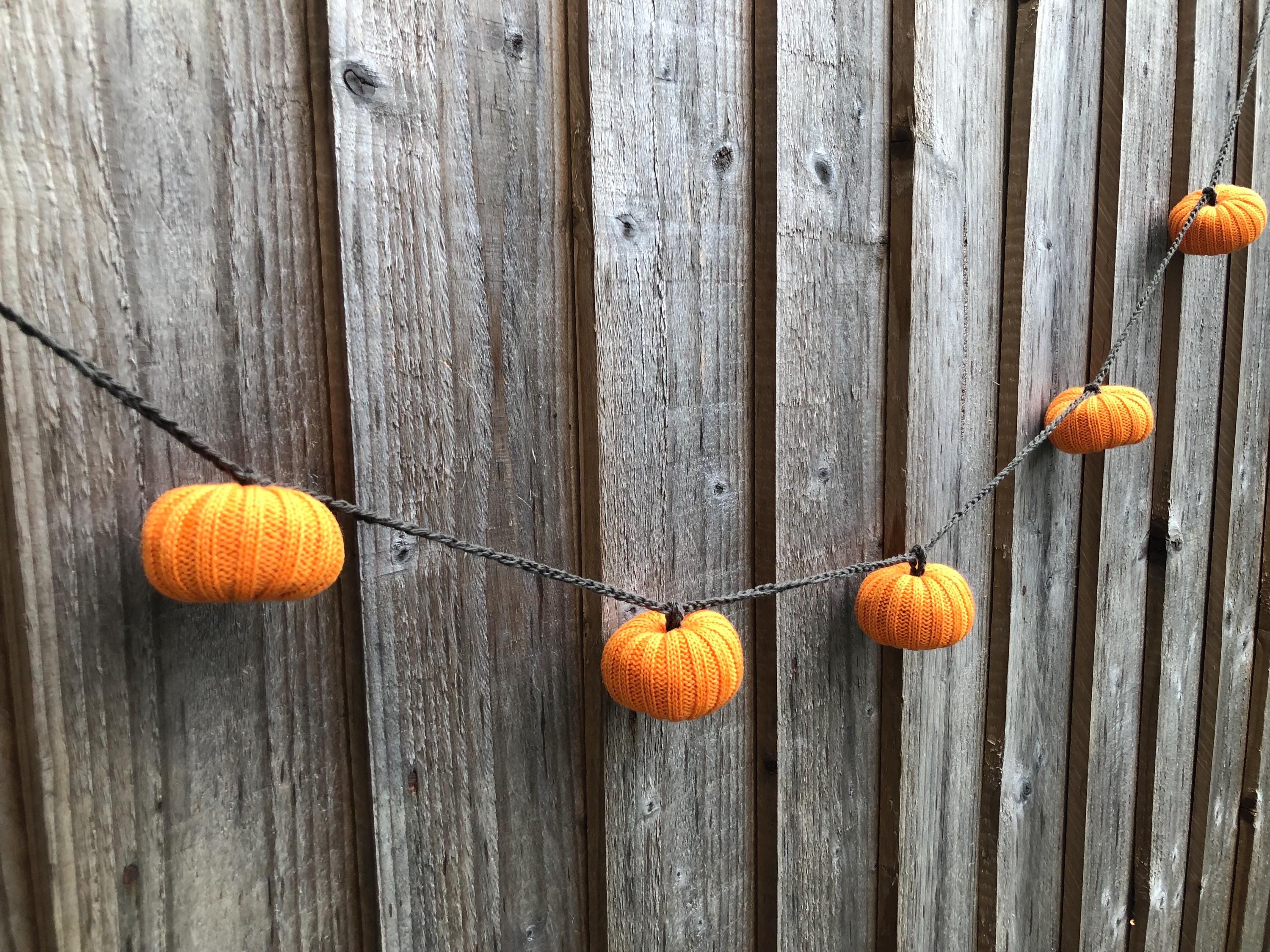 Pumpkin Garland Knitted Wall Decor