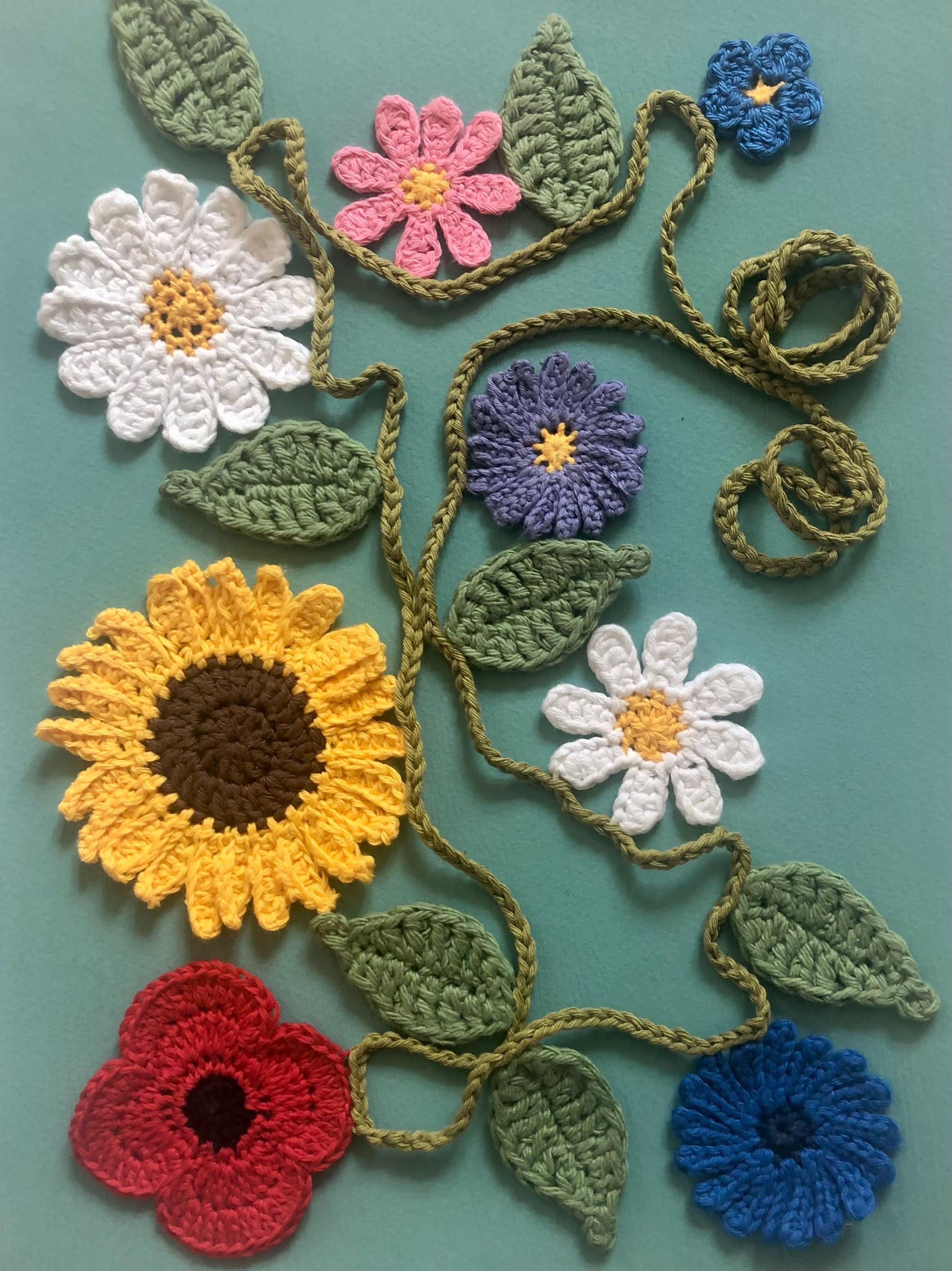 Summer Flowers Garland - Handmade Crochet  Wall Decor