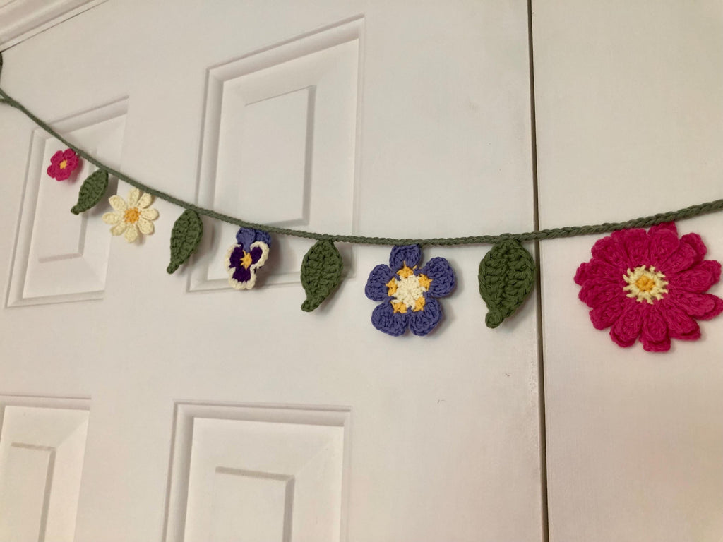 Summer Garden Flowers Garland - Handmade Crochet