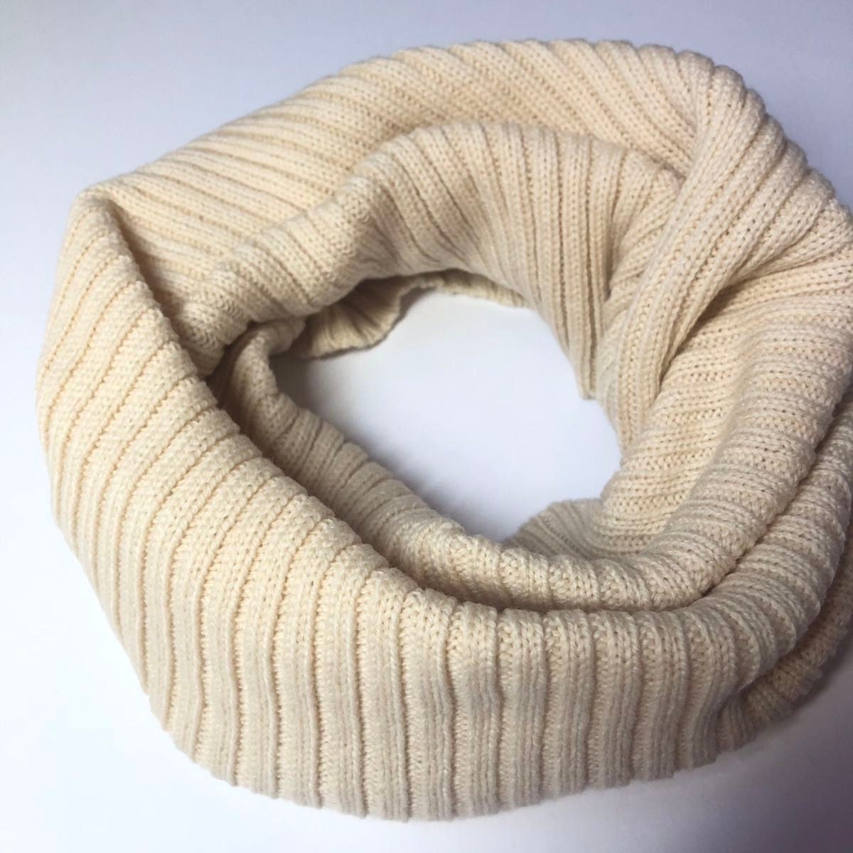 Cream Snood, cosy Lambswool Neck Warmer