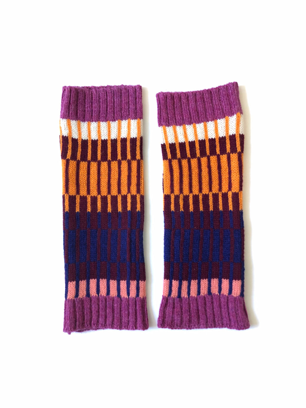 Wrist Warmers / Ladies Fingerless Gloves / Winter Mittens / Adult Size Handmade Knitted Lambswool Cosy Accessories