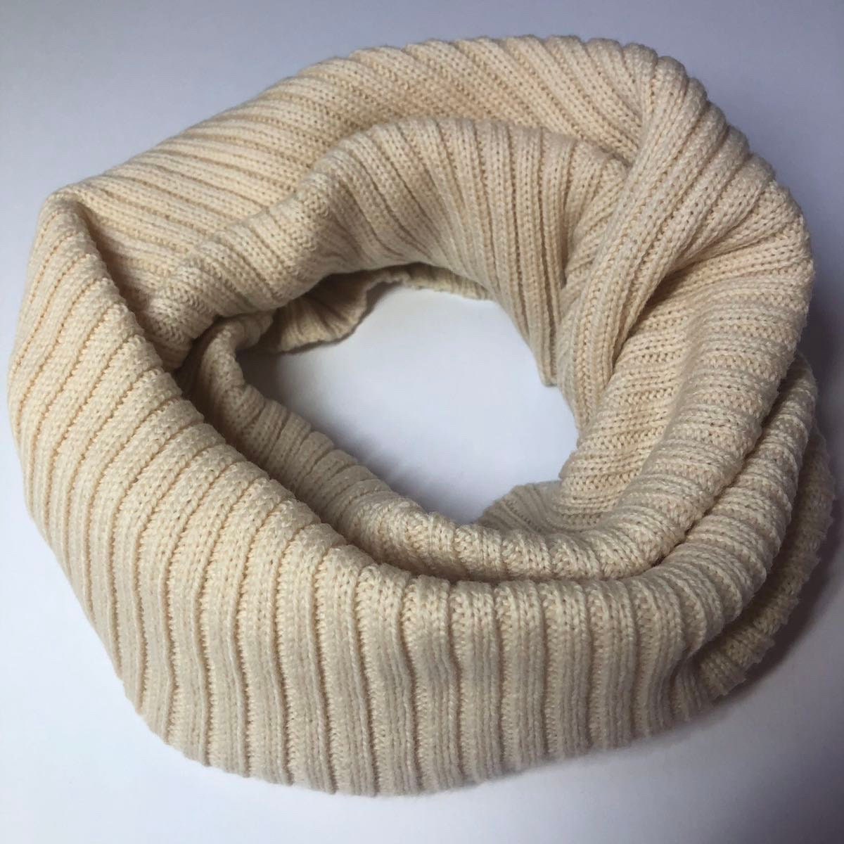 Cream Snood, cosy Lambswool Neck Warmer