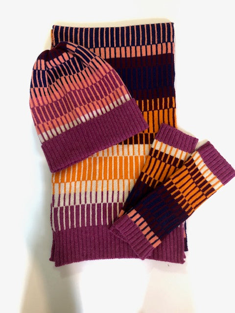 Knitted Pink Lambswool Beanie Hat