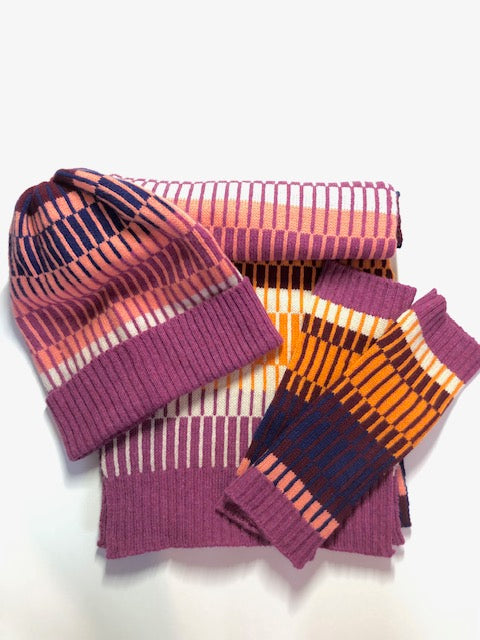 Knitted Pink Lambswool Beanie Hat