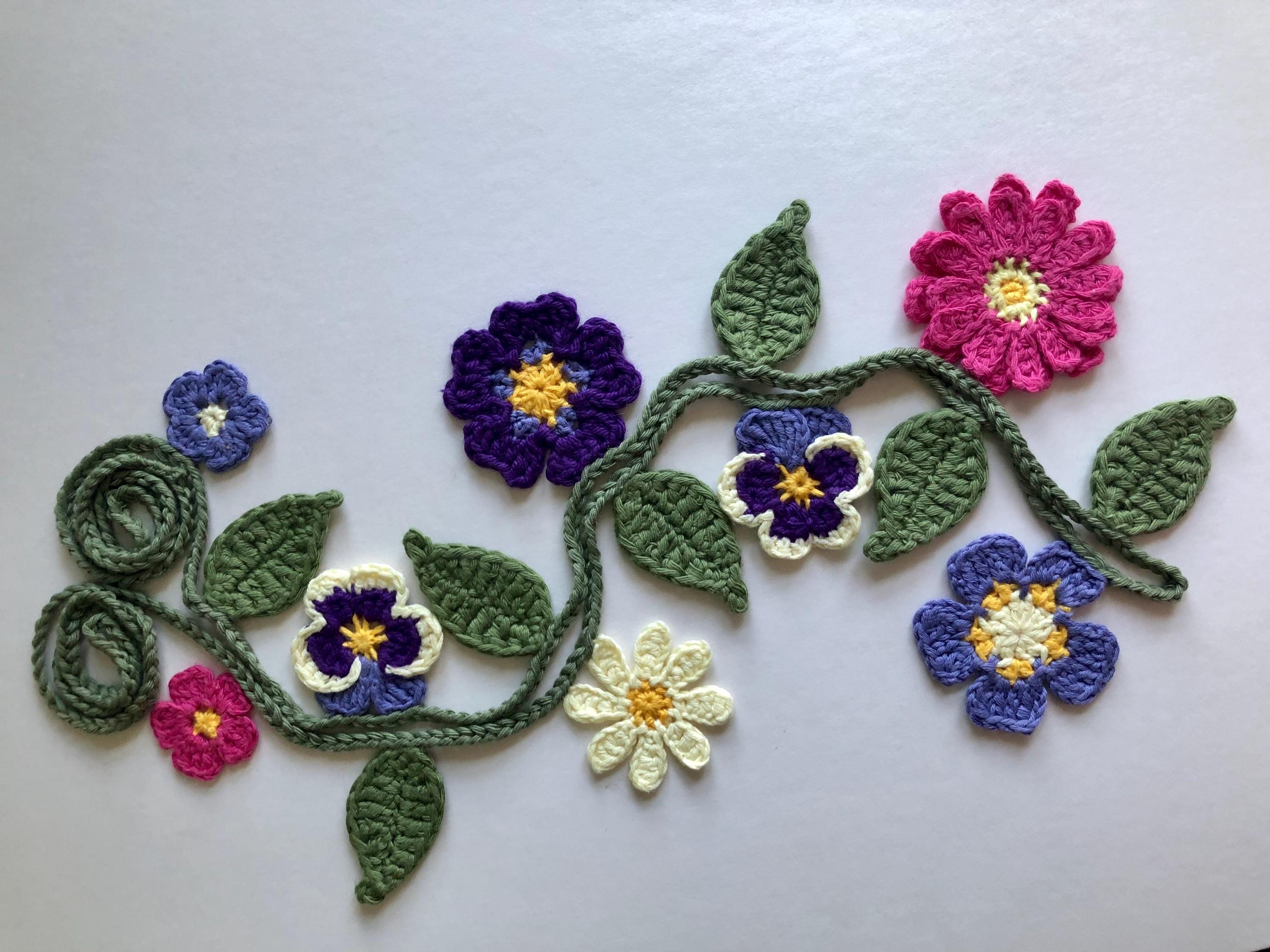 Summer Garden Flowers Garland - Handmade Crochet