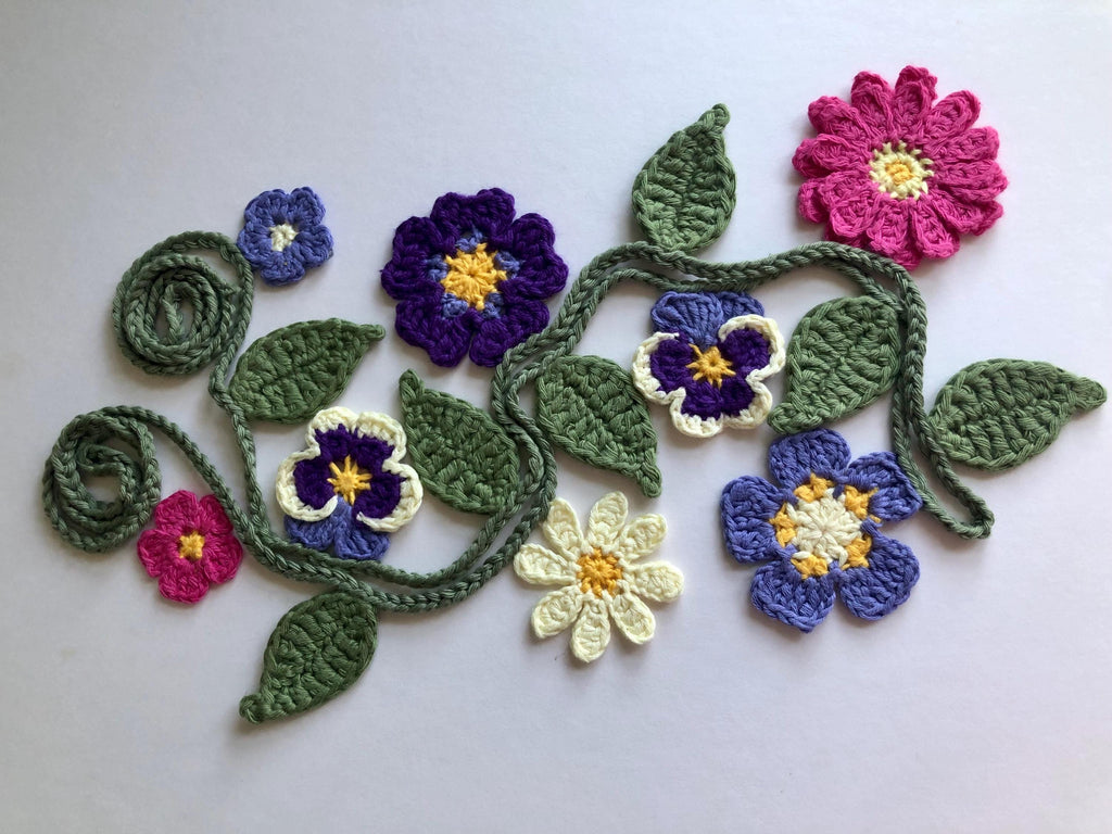 Summer Garden Flowers Garland - Handmade Crochet