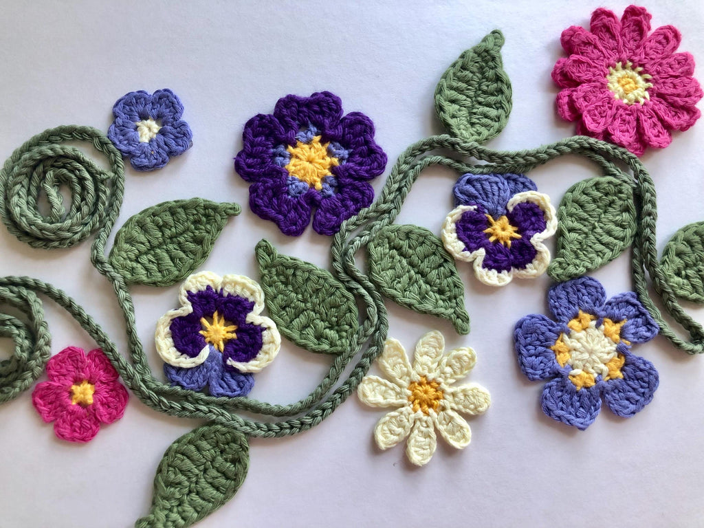 Summer Garden Flowers Garland - Handmade Crochet
