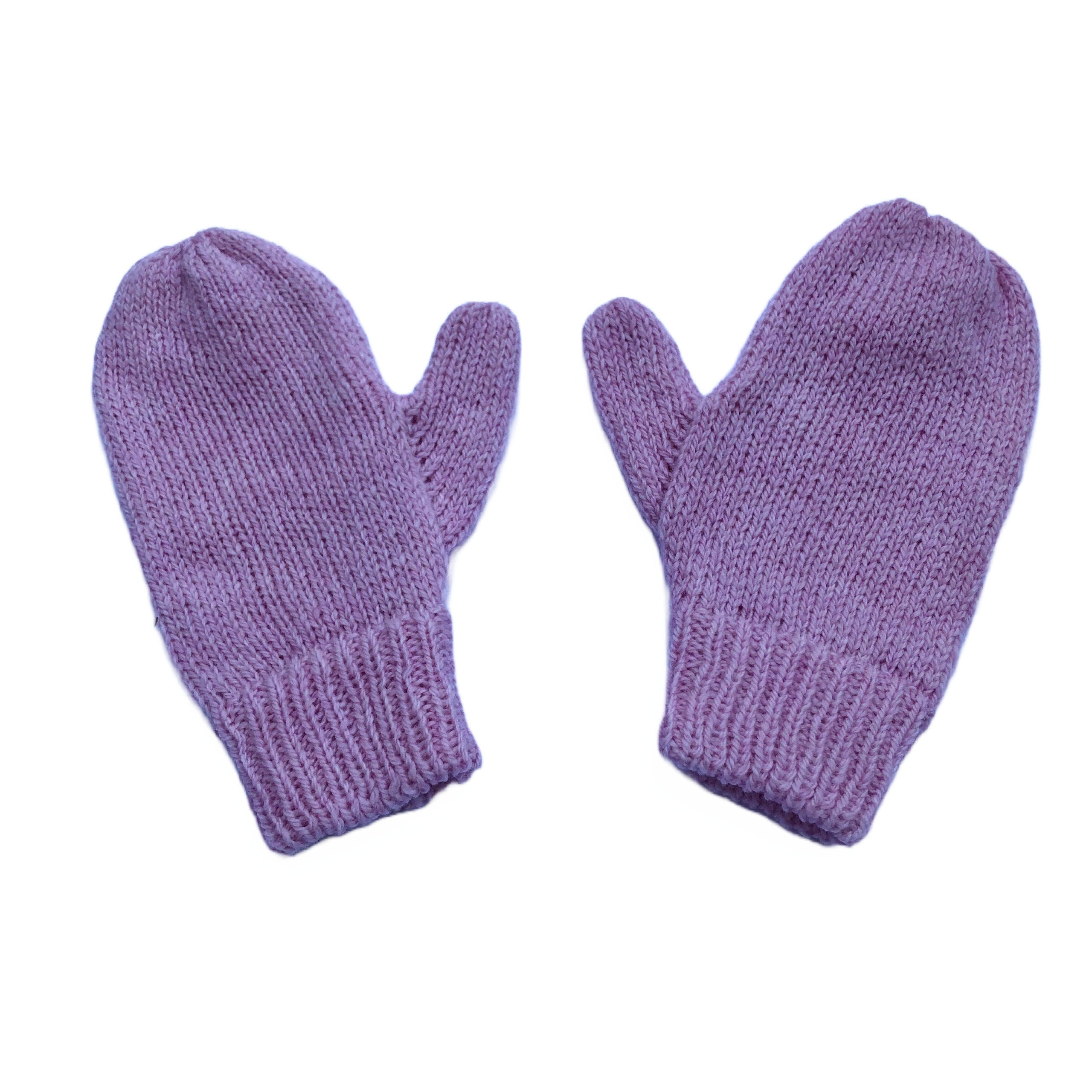 Pink Lambswool Knitted Mittens on a String