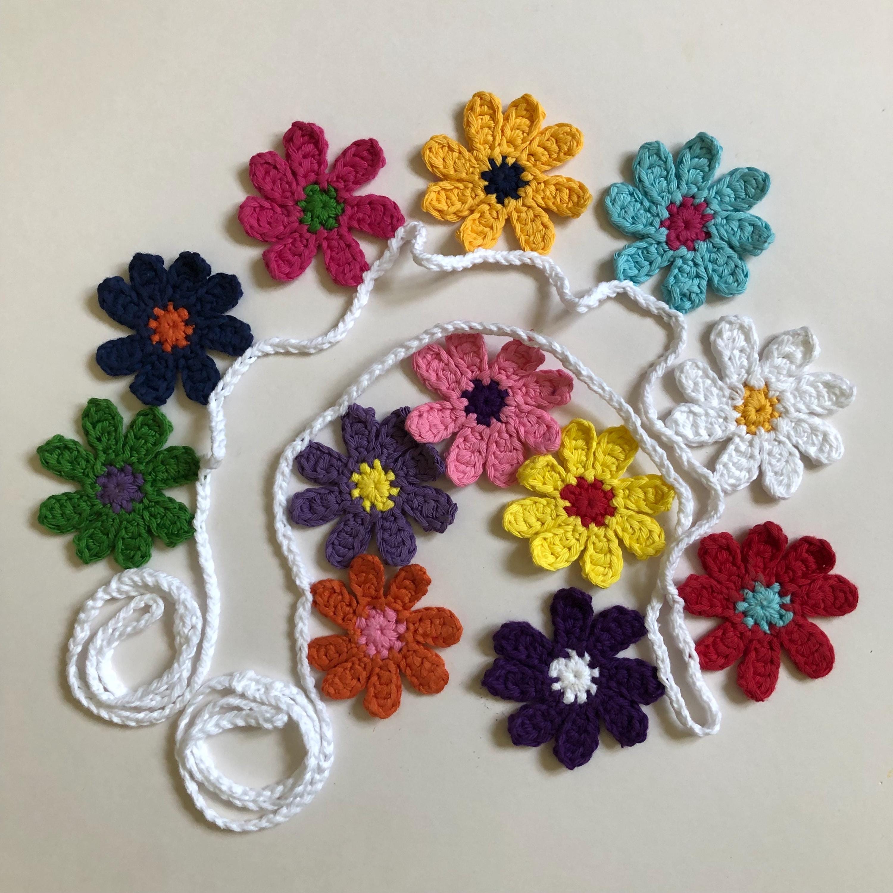 Daisy Flowers Garland - Handmade Crochet Wall / Festival / Garden / Party Decor
