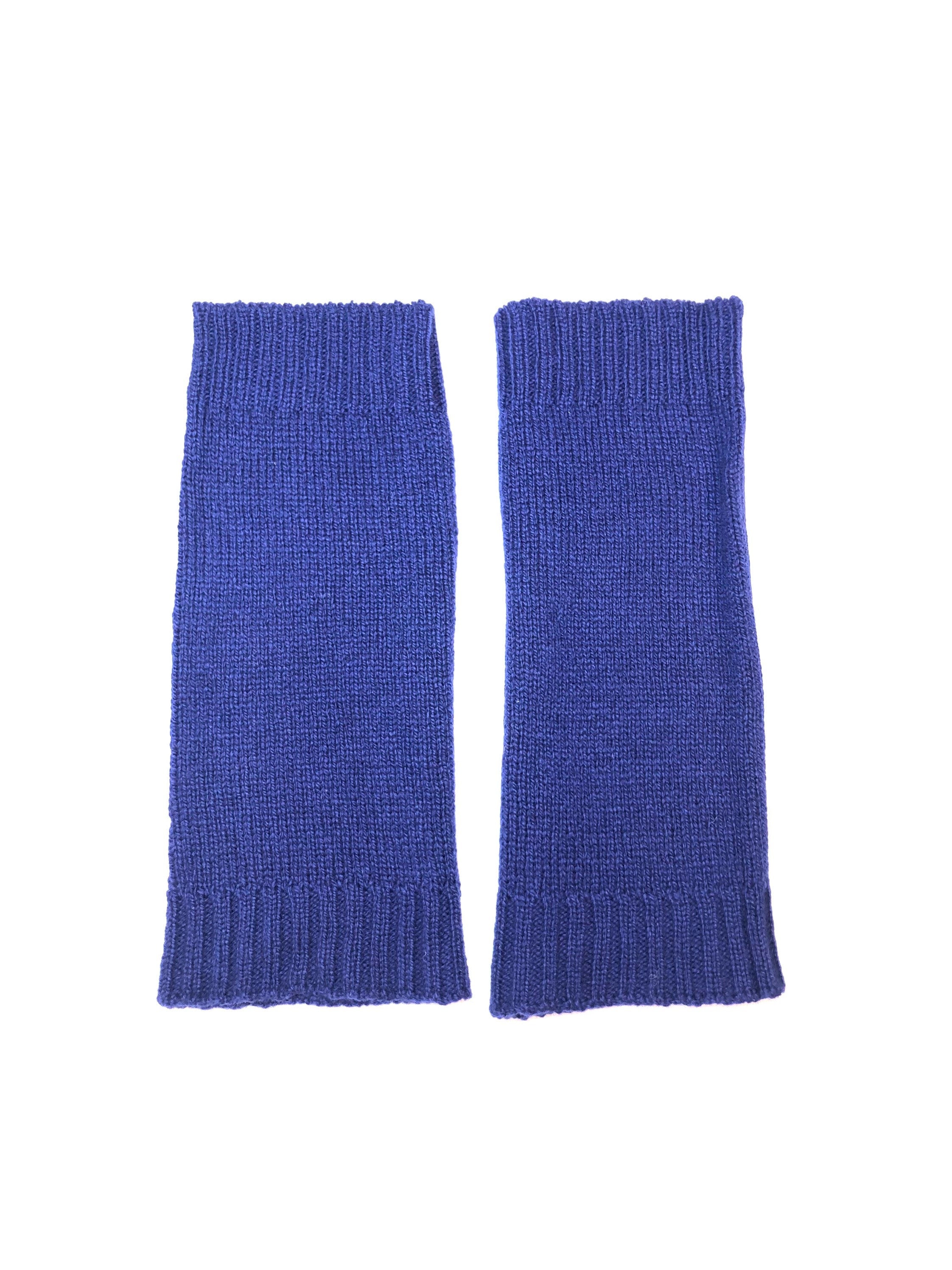 Navy Blue Womens Wristwarmers / Fingerless Gloves / Knitted in Lambswool