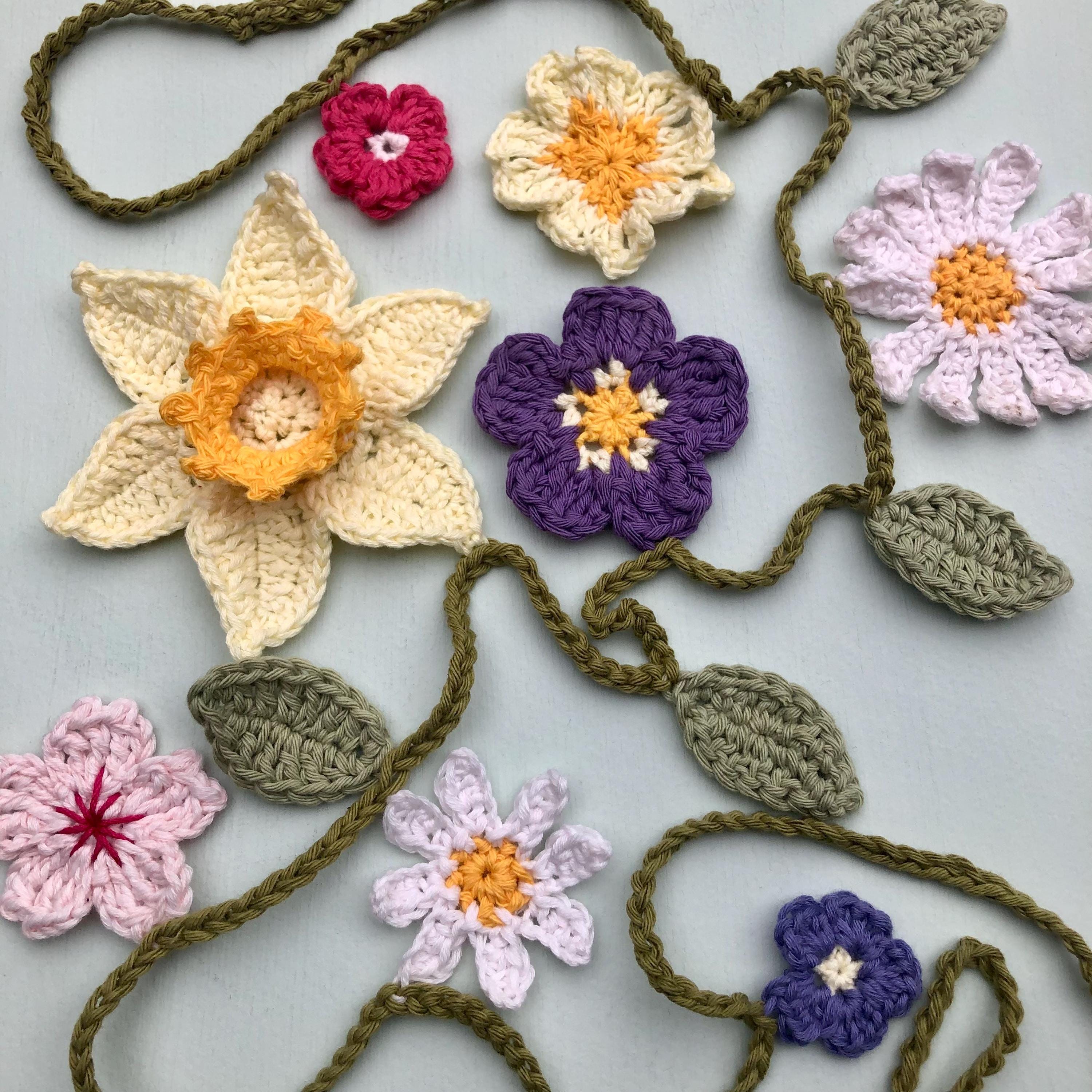 Floral Garland - Crochet Spring Flowers Wall Decor