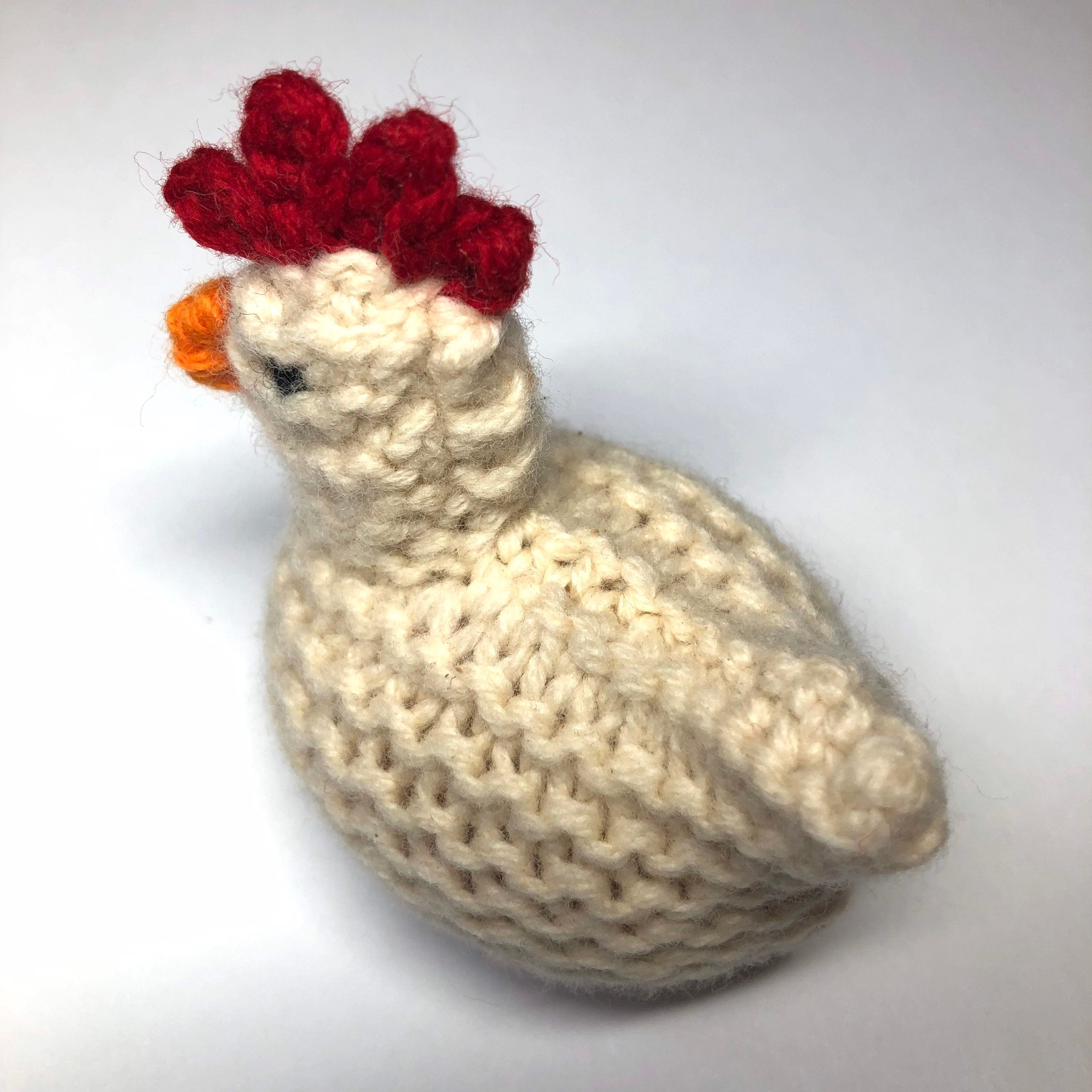 Hand Knitted Lambswool Chicken Egg Cosy: Easter Decoration