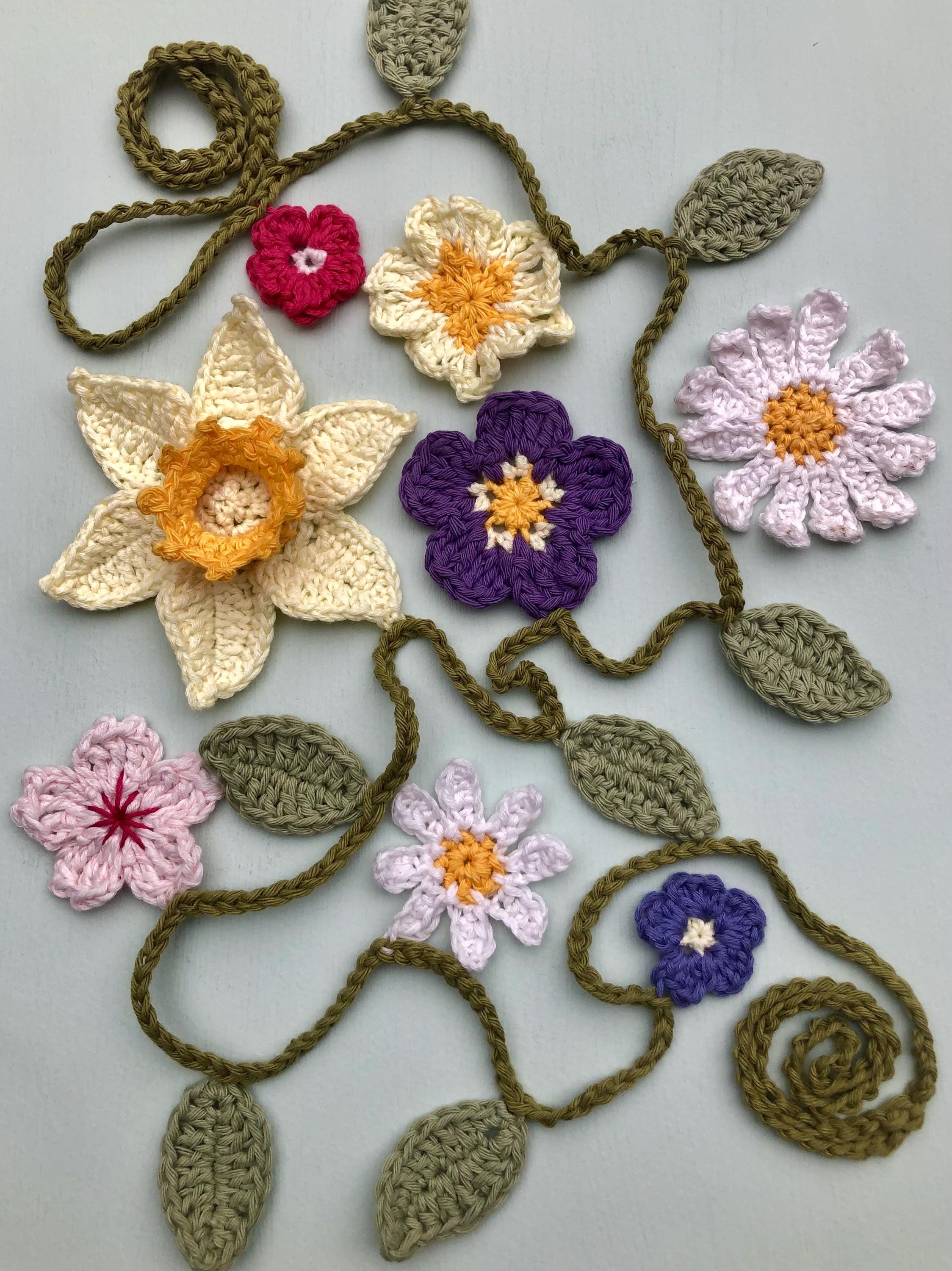 Floral Garland - Crochet Spring Flowers Wall Decor