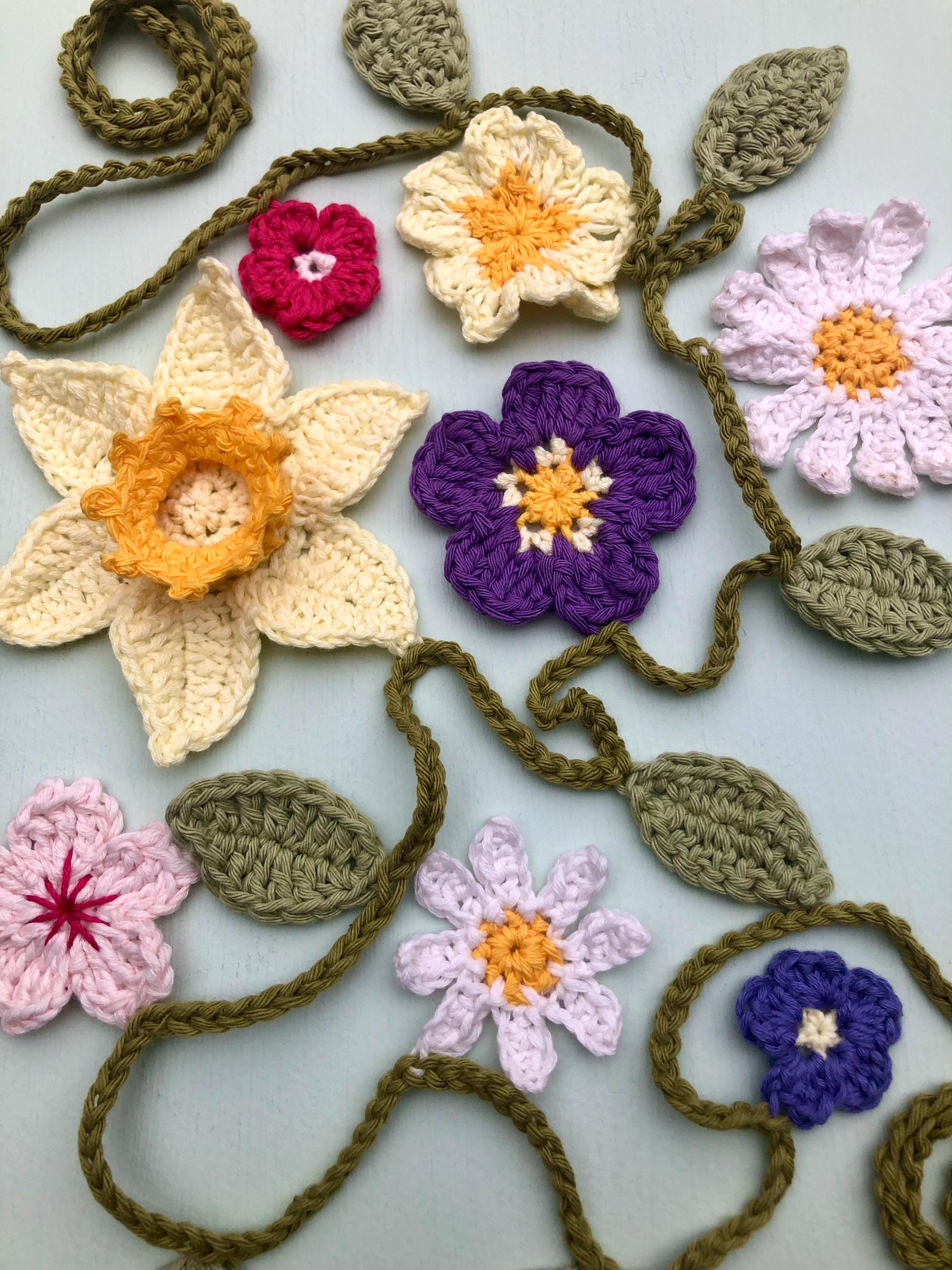 Floral Garland - Crochet Spring Flowers Wall Decor