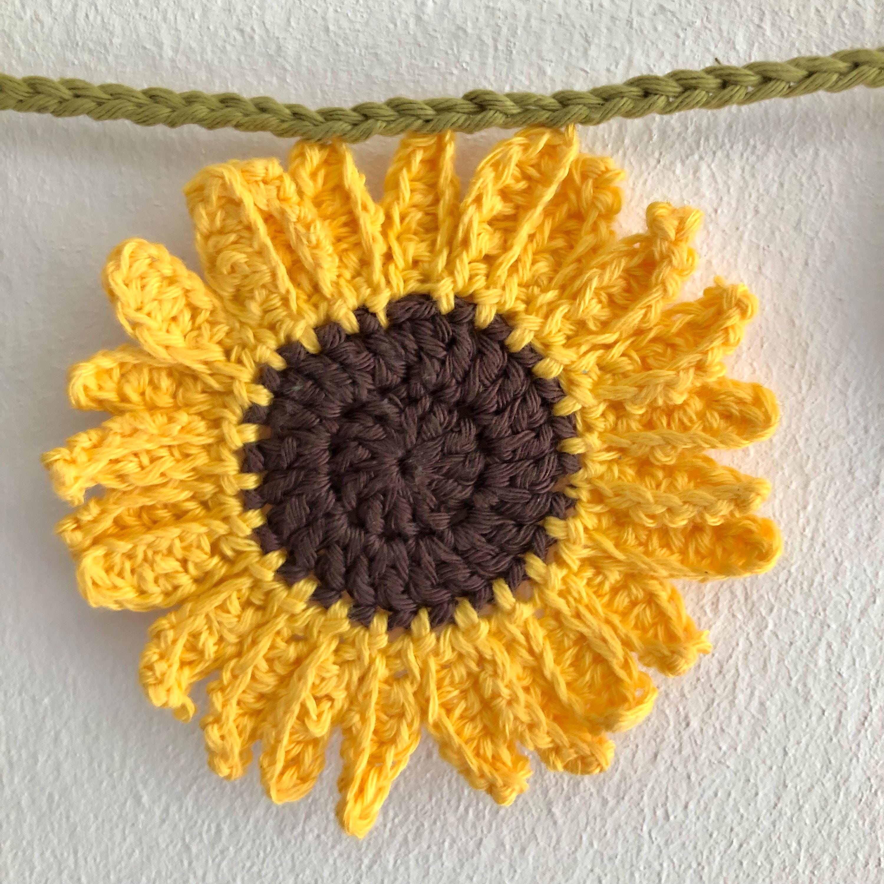 Summer Flowers Garland - Handmade Crochet  Wall Decor