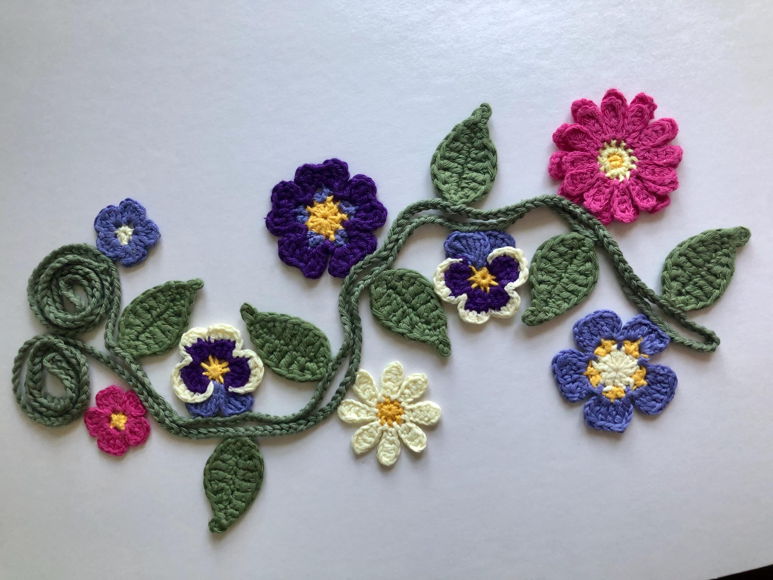 Summer Garden Flowers Garland - Handmade Crochet