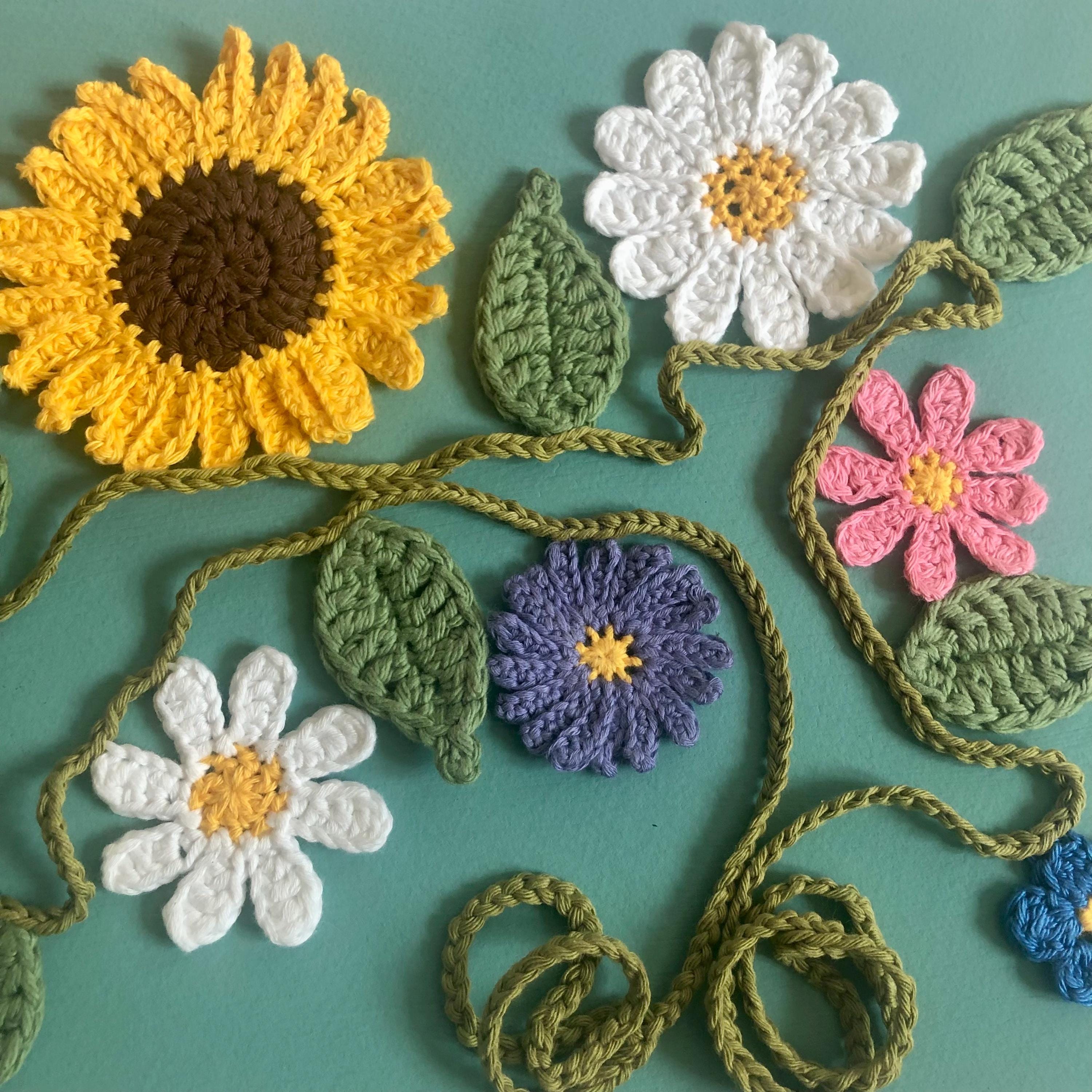 Summer Flowers Garland - Handmade Crochet  Wall Decor