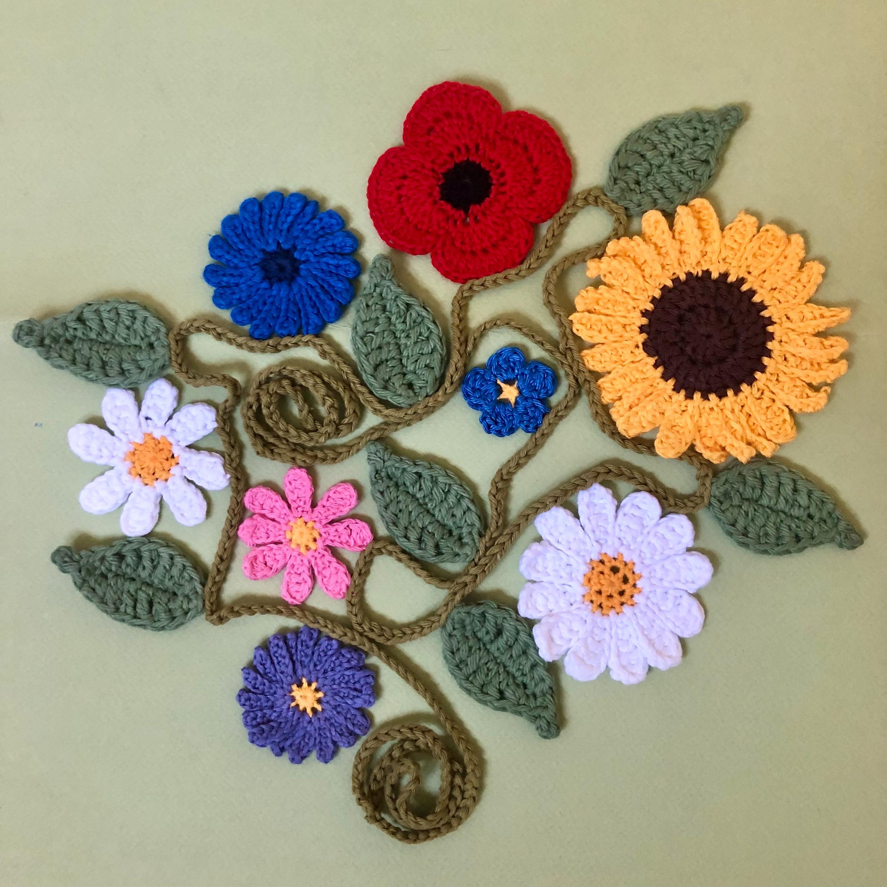 Summer Flowers Garland - Handmade Crochet  Wall Decor